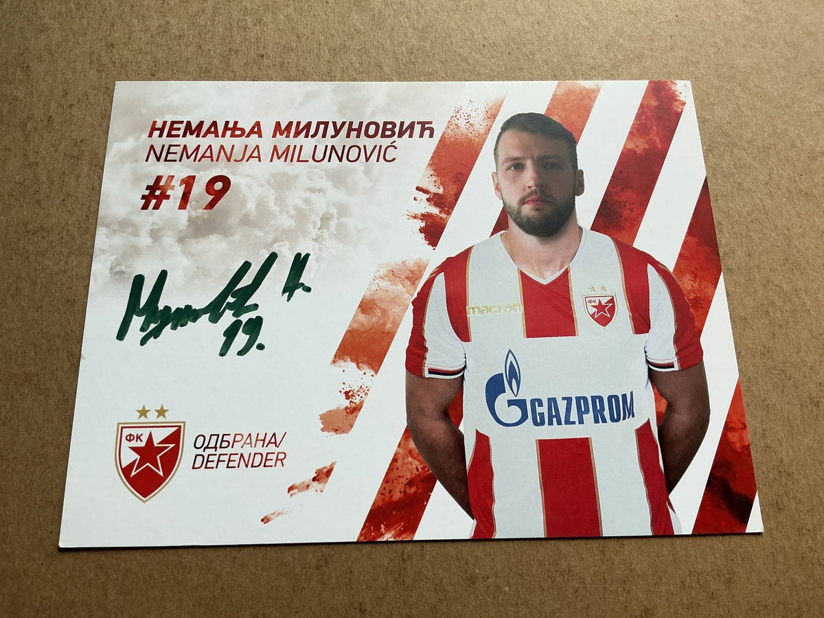 Nemanja Milunović, Serbia 🇷🇸 Red Star Belgrade 2019/20 hand signed - Autographs-World