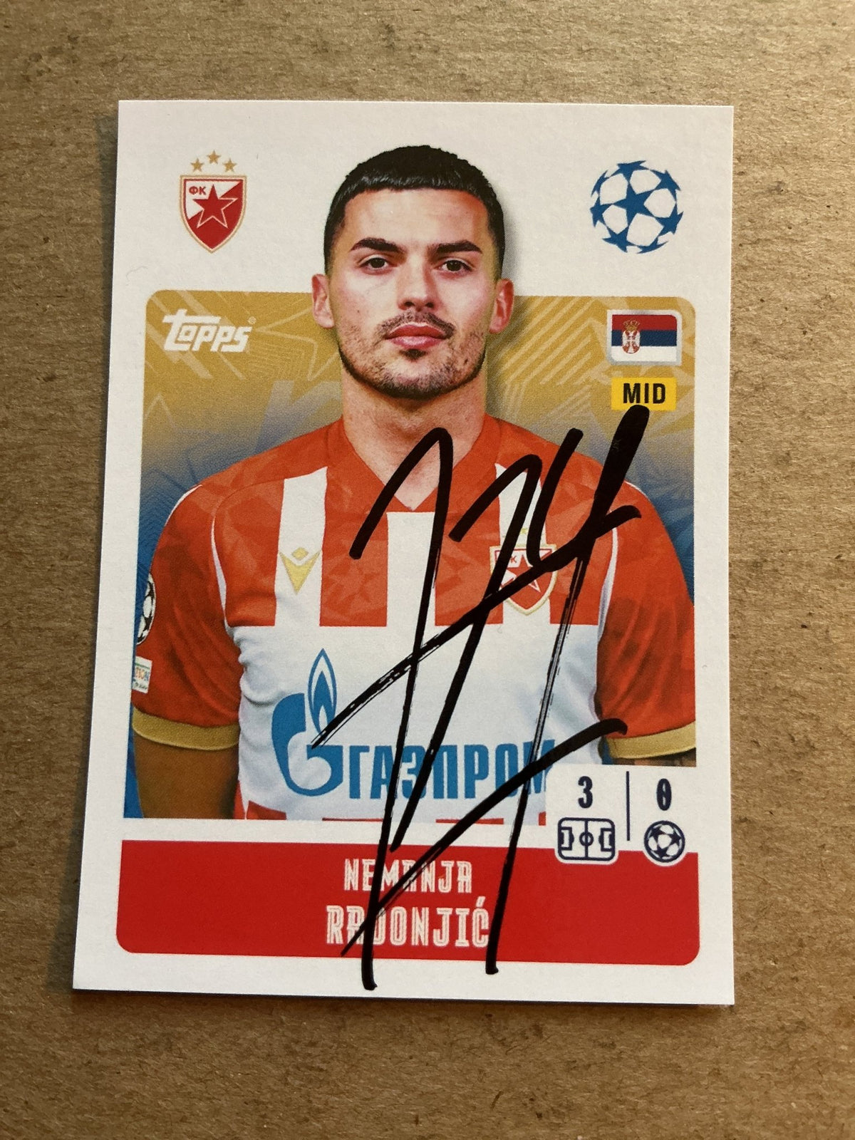 Nemanja Redonjić, Serbia 🇷🇸 Red Star Belgrade 2024/25 Topps hand signed - Autographs-World