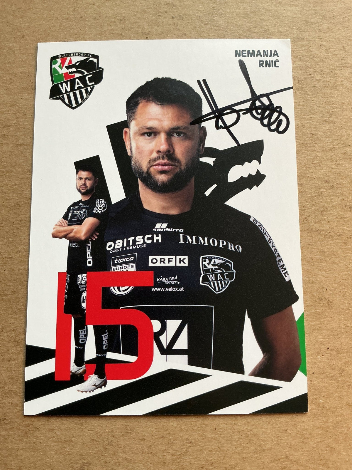 Nemanja Rnić, Serbia 🇷🇸 Wolfsberger AC 2020/21 hand signed - Autographs-World