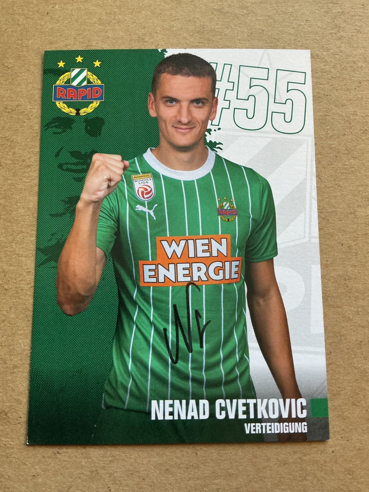 Nenad Cvetkovic, Serbia 🇷🇸 SK Rapid Wien 2023/24 hand signed - Autographs-World