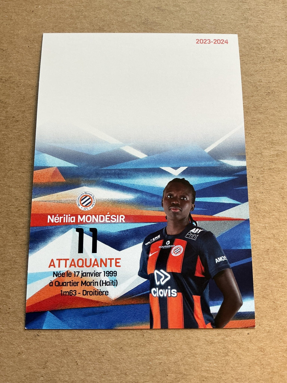 Nérilia Mondésir, Haiti 🇭🇹 Montpellier HSC 2023/24 hand signed - Autographs-World