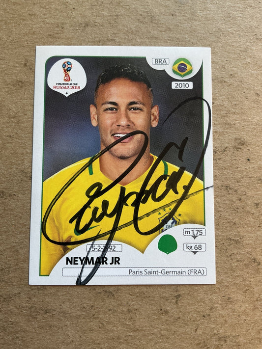 Neymar Jr, Brazil 🇧🇷 FIFA World Cup 2018 Panini hand signed - Autographs-World