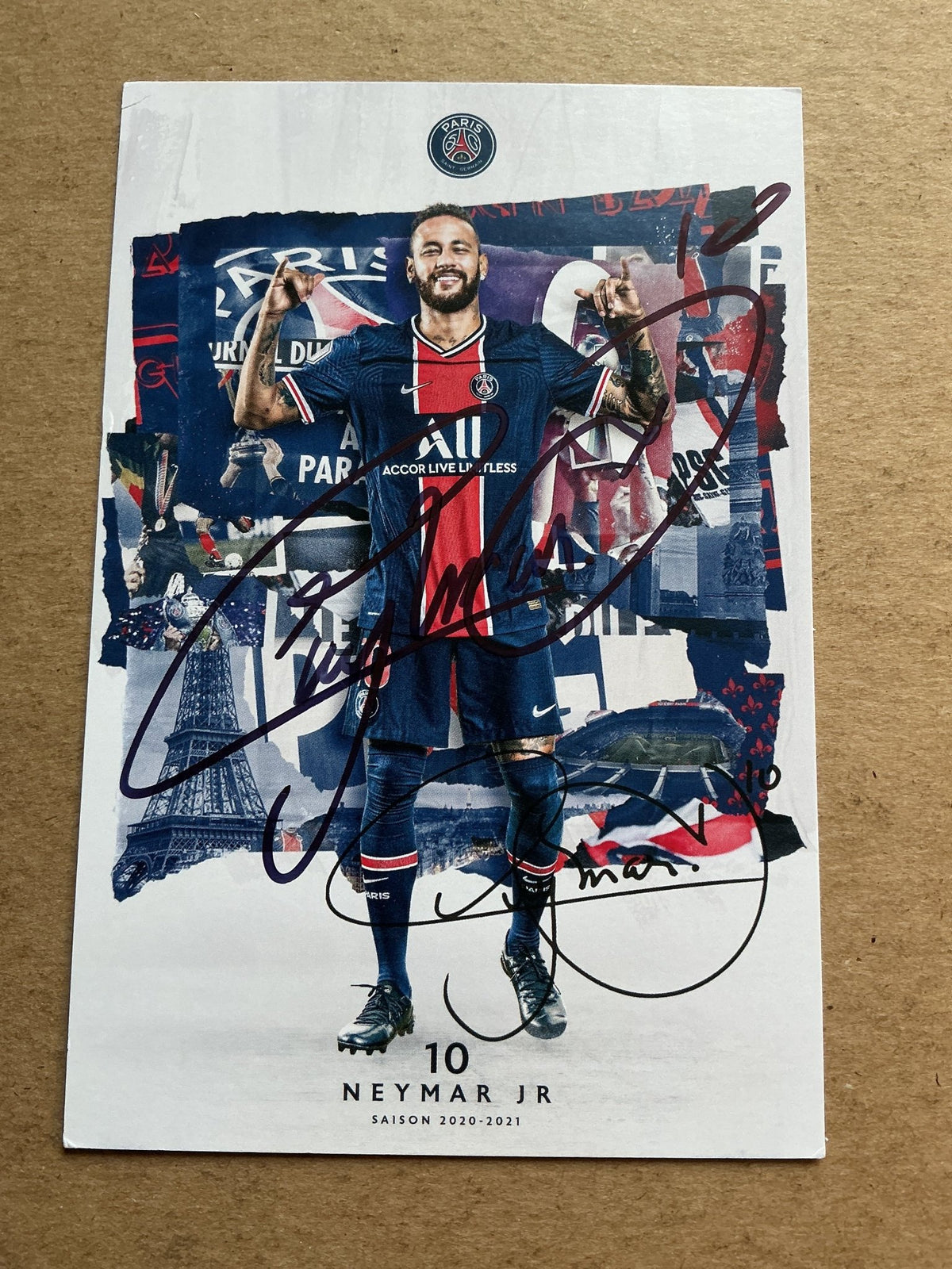 Neymar Jr., Brazil 🇧🇷 Paris Saint-Germain 2020/21 hand signed - Autographs-World