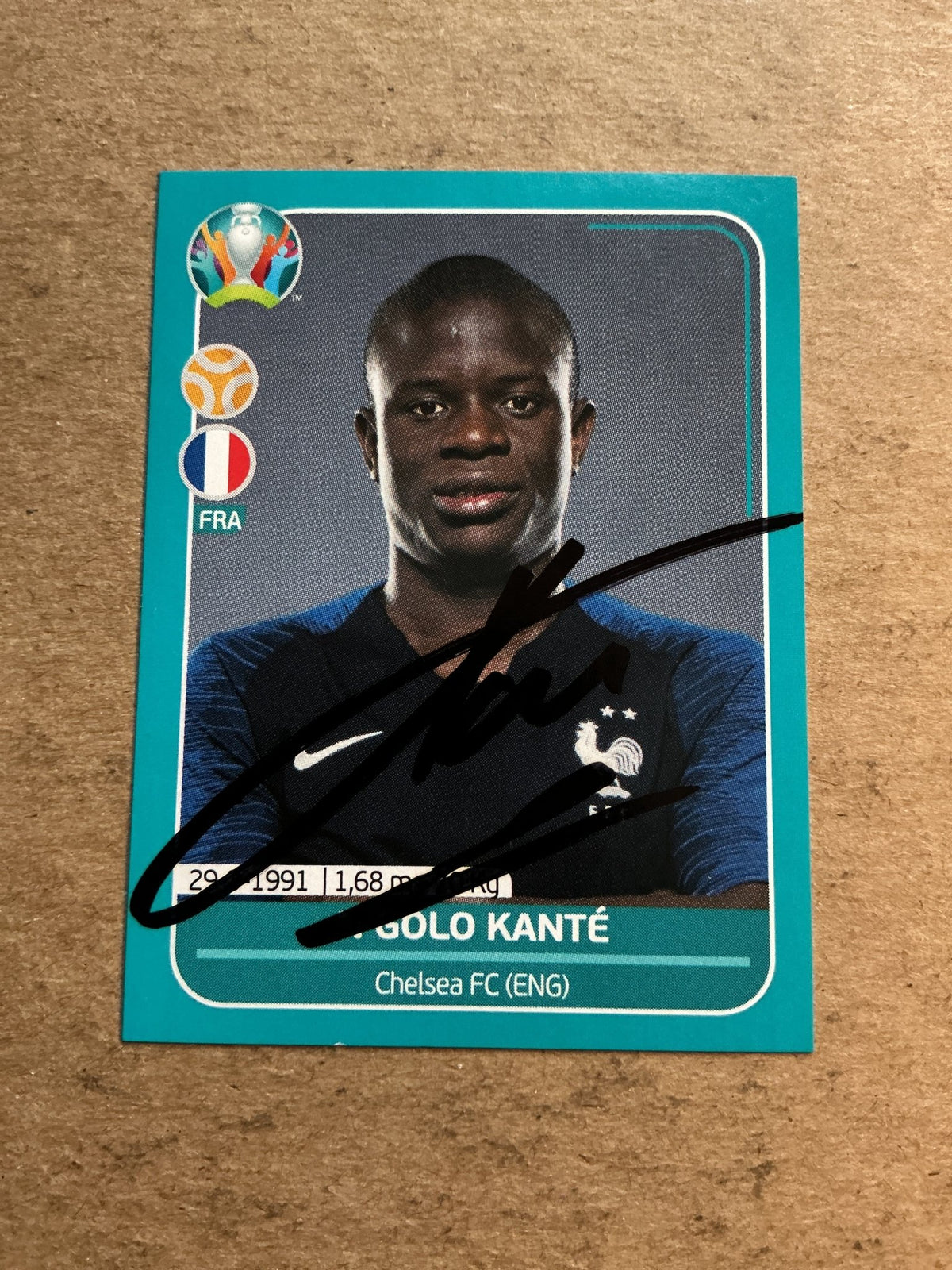 N’Golo Kanté, France 🇫🇷 UEFA Euro 2020 Panini hand signed - Autographs-World