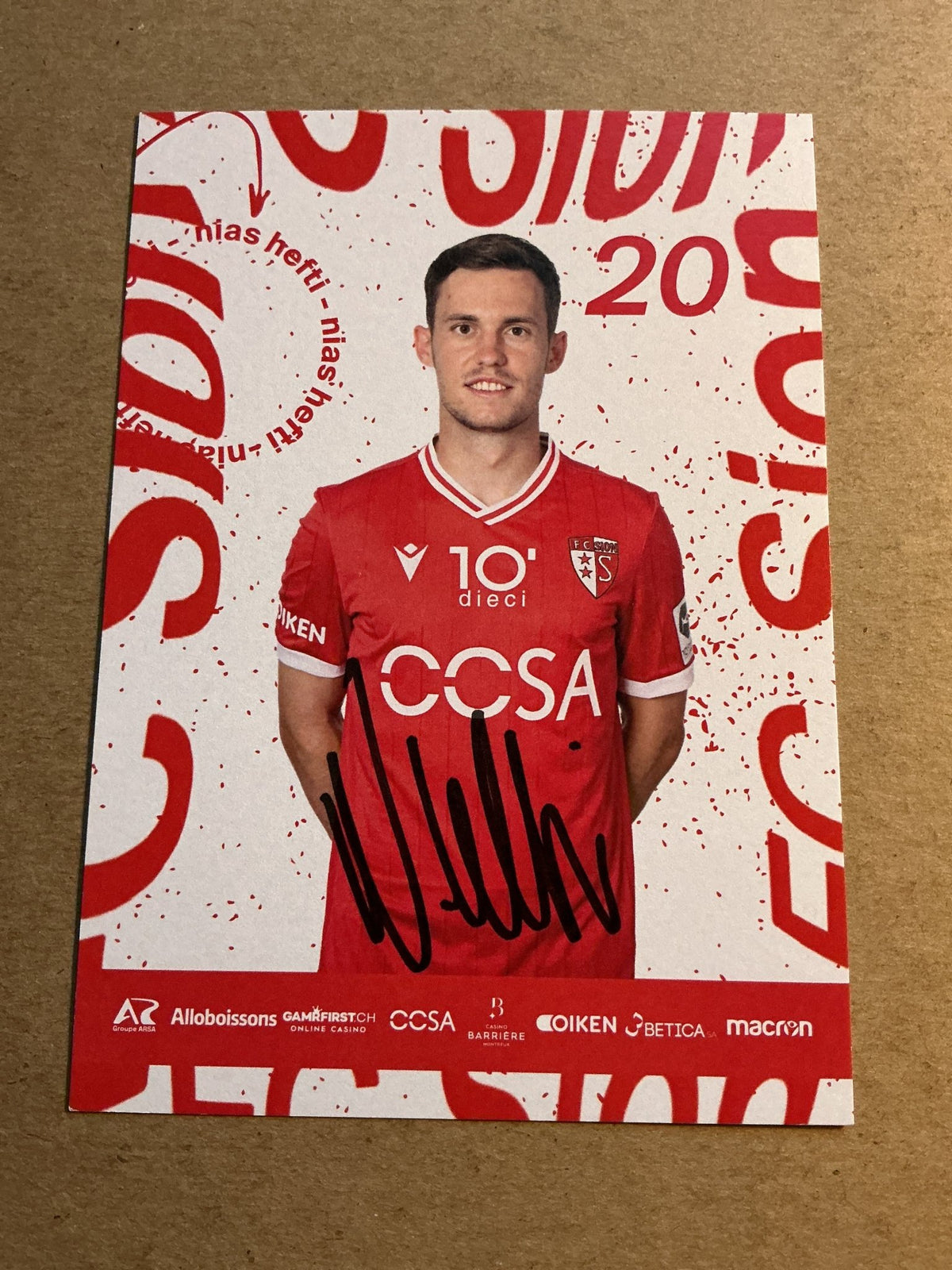 Nias Hefti, Switzerland 🇨🇭 FC Sion 2023/24 hand signed - Autographs-World