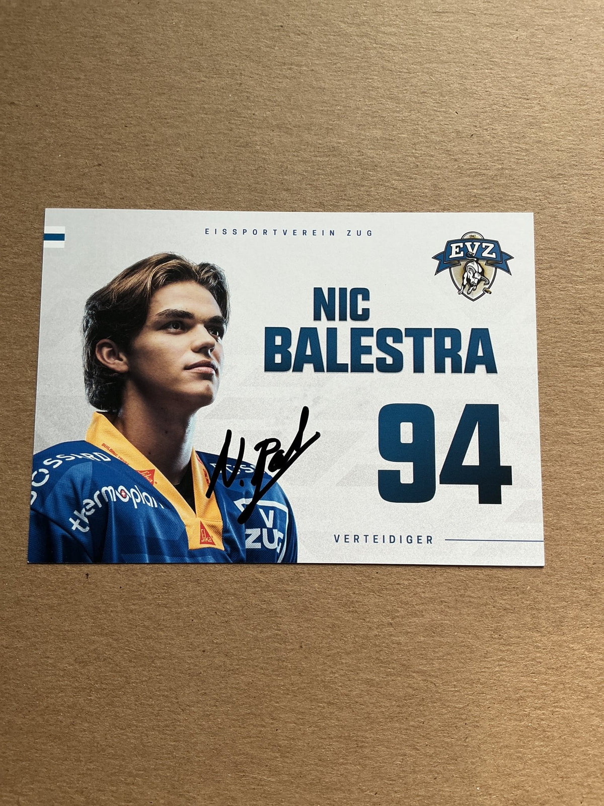 Nic Balestra, Switzerland 🇨🇭 EV Zug 2024/25 hand signed - Autographs-World