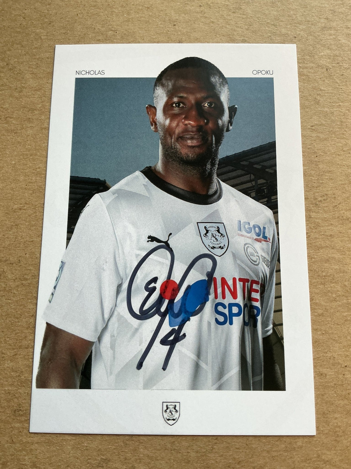 Nicholas Opoku, Ghana 🇬🇭 Amiens SC 2023/24 hand signed - Autographs-World