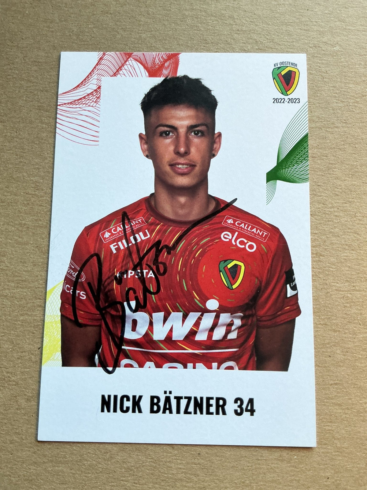 Nick Bätzner, Germany 🇩🇪 KV Oostende 2022/23 hand signed - Autographs-World