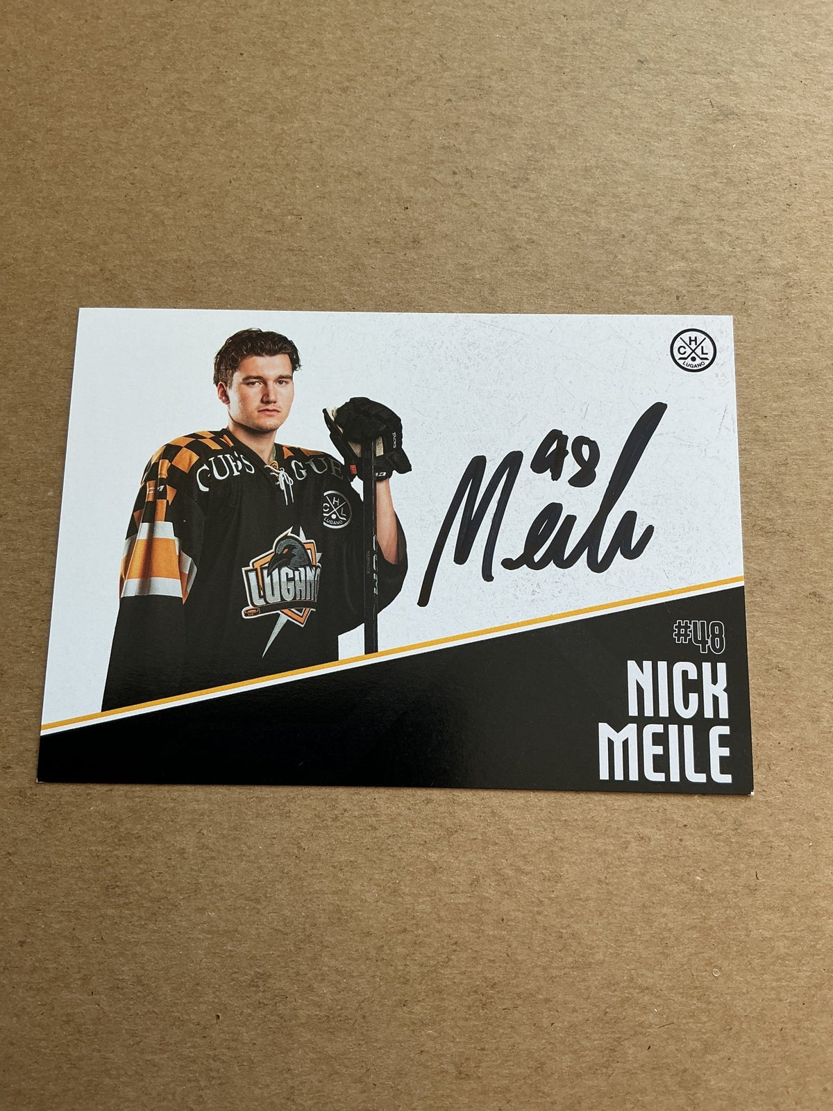 Nick Meile, Switzerland 🇨🇭 HC Lugano 2024/25 hand signed - Autographs-World