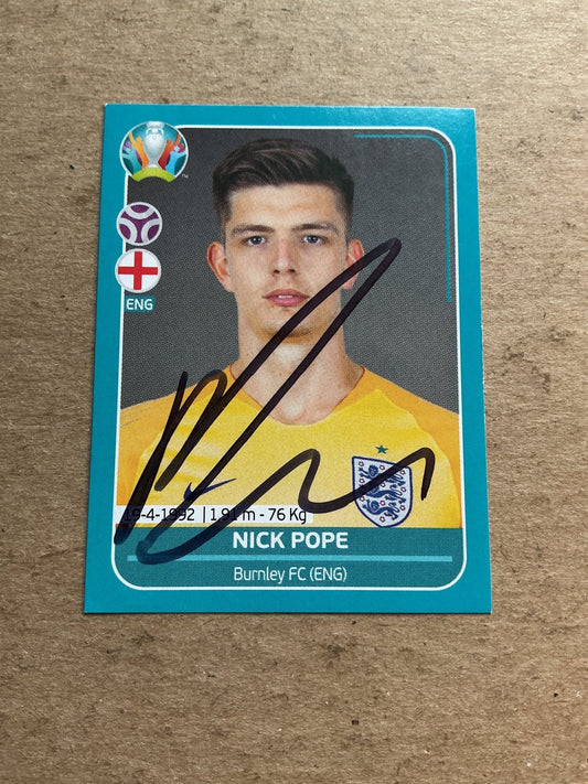 Nick Pope, England 🏴󠁧󠁢󠁥󠁮󠁧󠁿 UEFA Euro 2020 Panini hand signed - Autographs-World