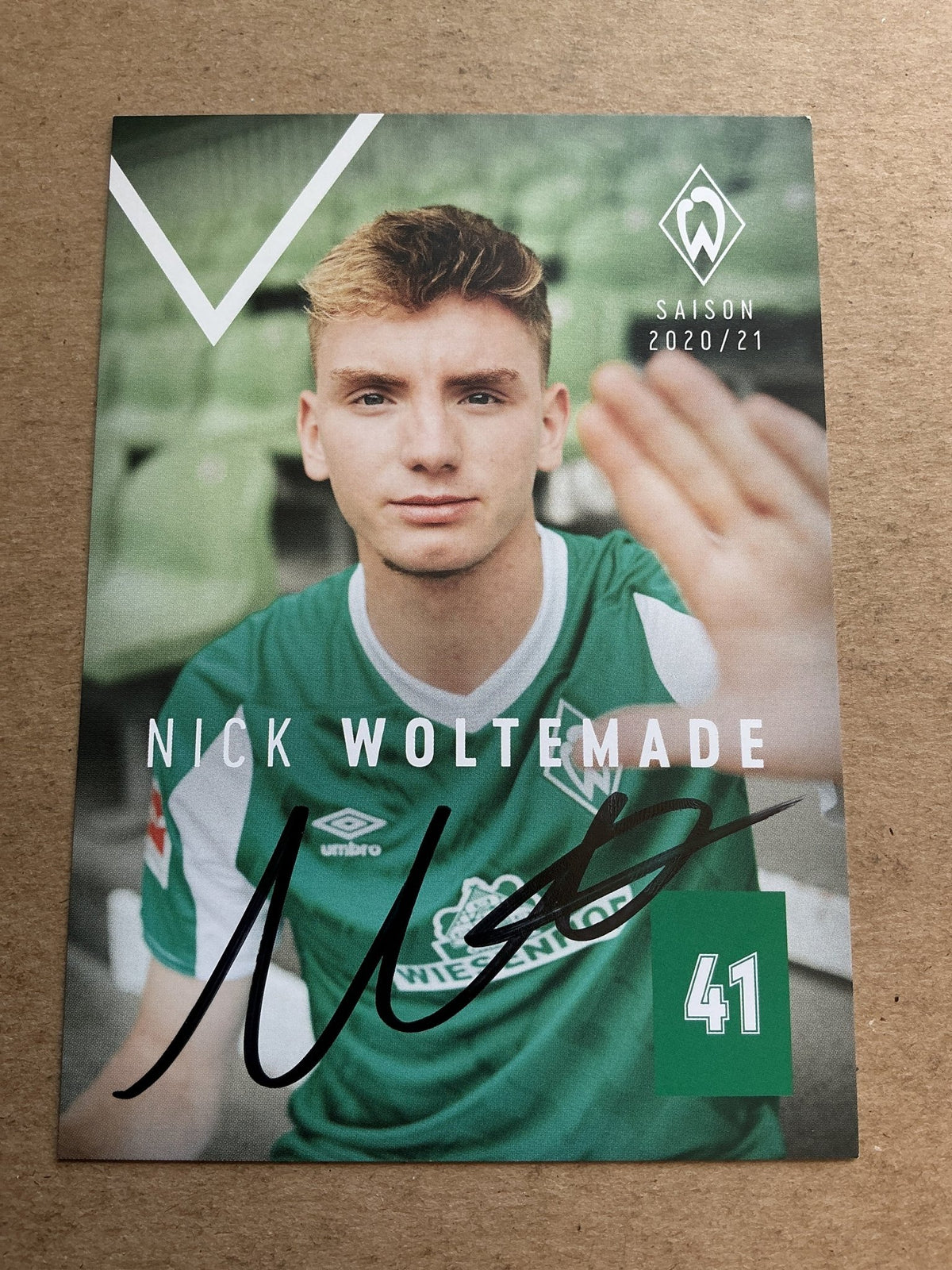 Nick Woltemade, Germany 🇩🇪 SV Werder Bremen 2020/21 hand signed - Autographs-World
