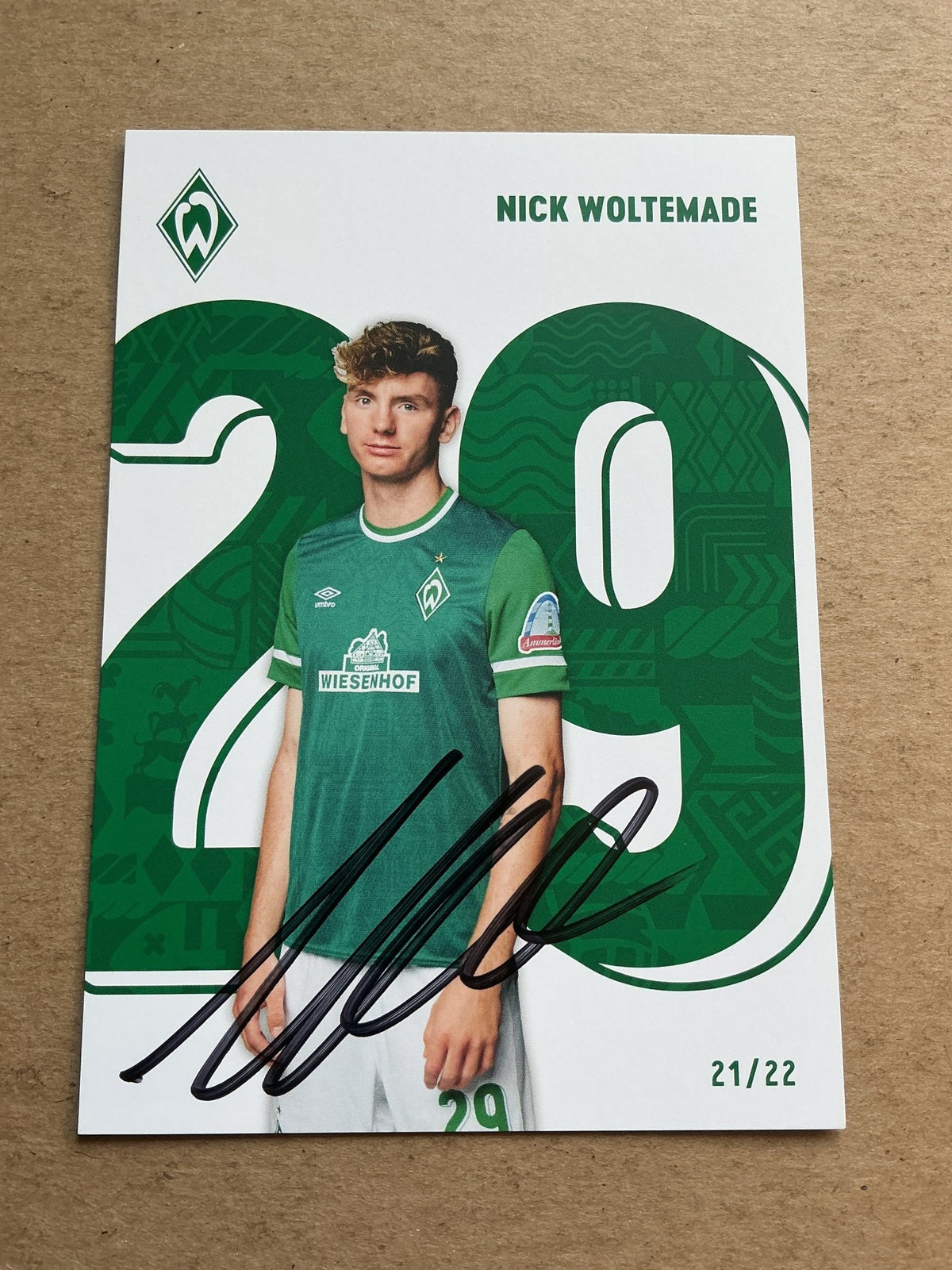 Nick Woltemade, Germany 🇩🇪 SV Werder Bremen 2021/22 hand signed - Autographs-World