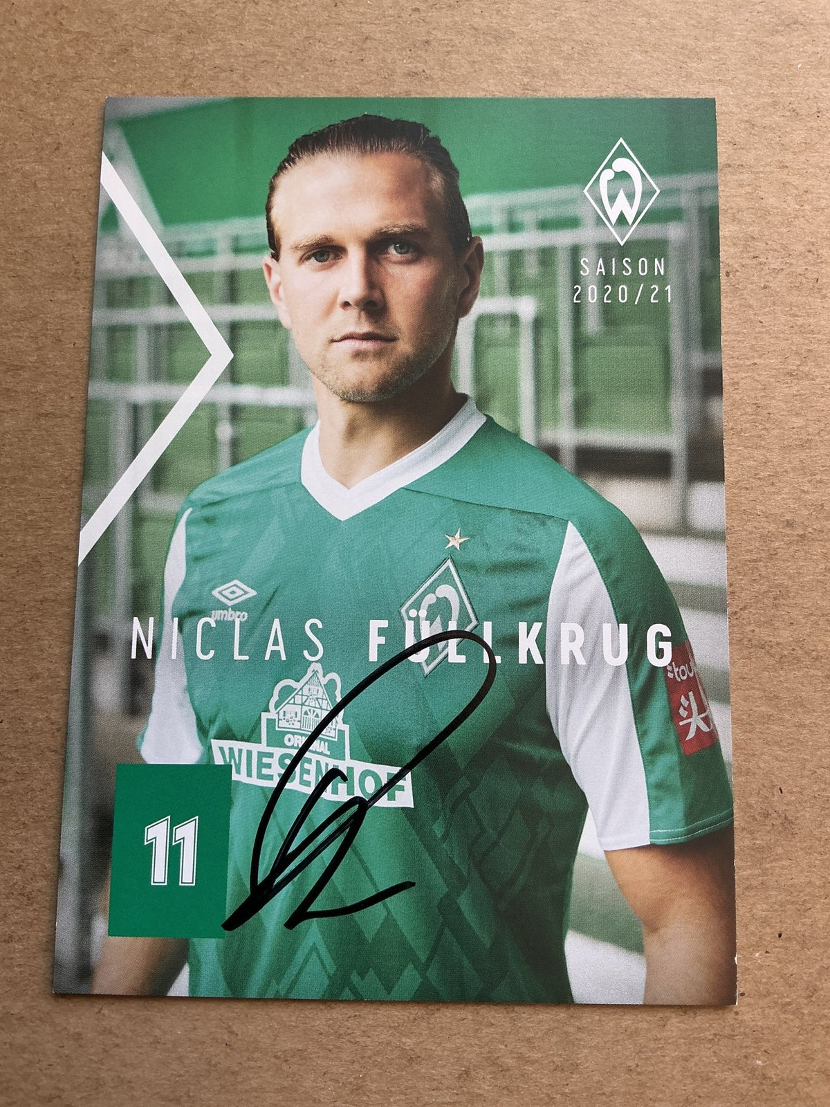 Niclas Füllkrug, Germany 🇩🇪 SV Werder Bremen 2020/21 hand signed - Autographs-World