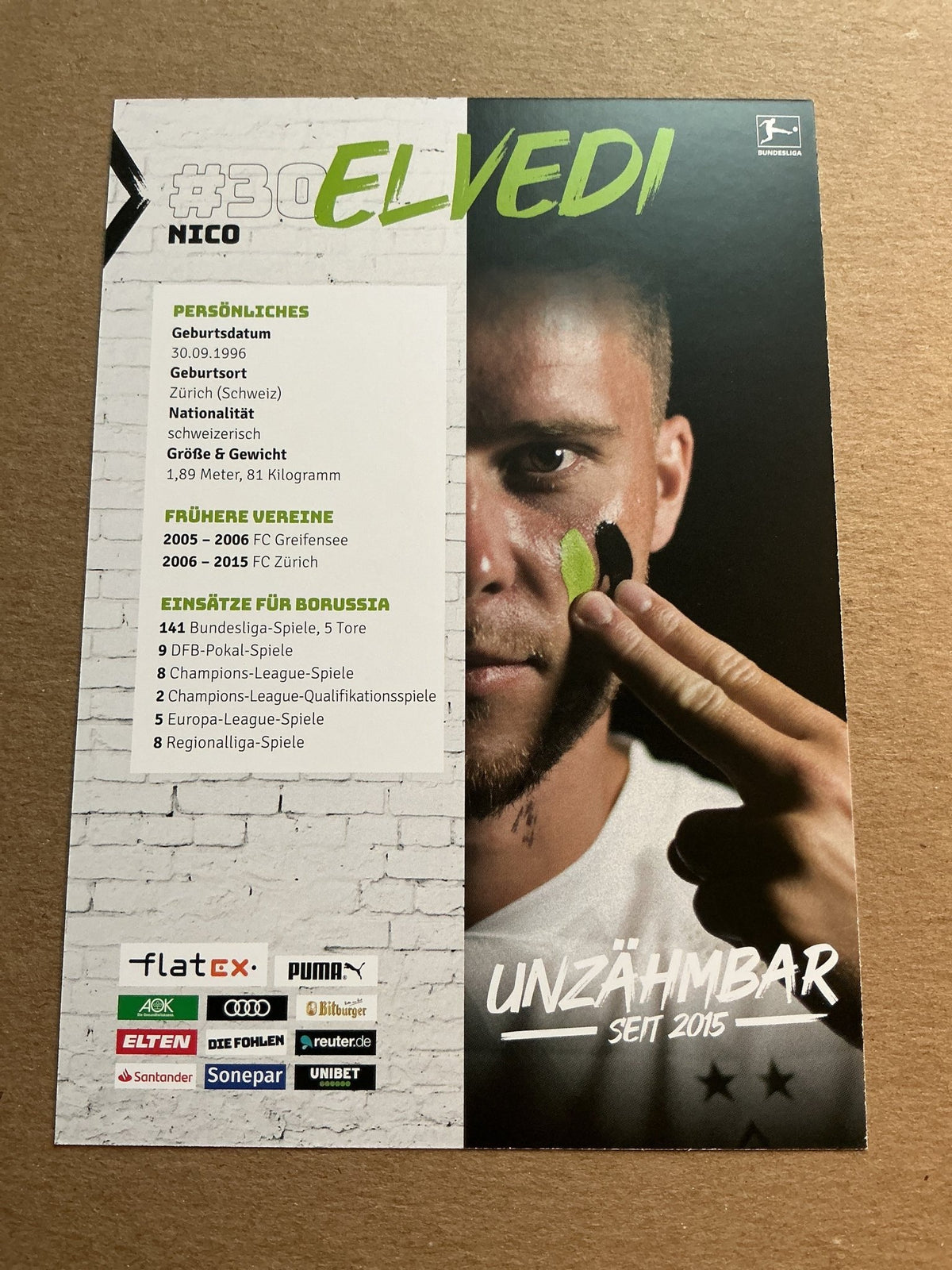 Nico Elvedi, Switzerland 🇨🇭 Borussia Mönchengladbach 2020/21 hand signed - Autographs-World