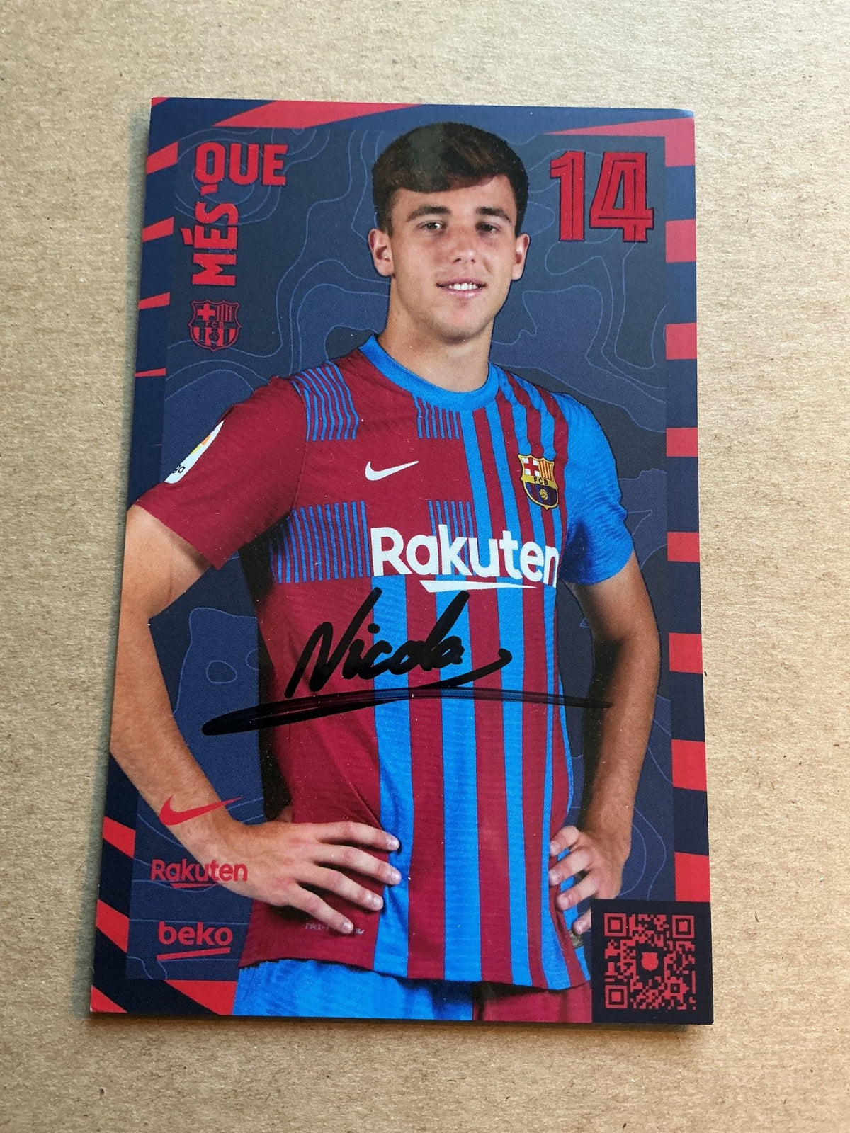 Nico Gonzalez, Spain 🇪🇸 FC Barcelona 2021/22 hand signed - Autographs-World