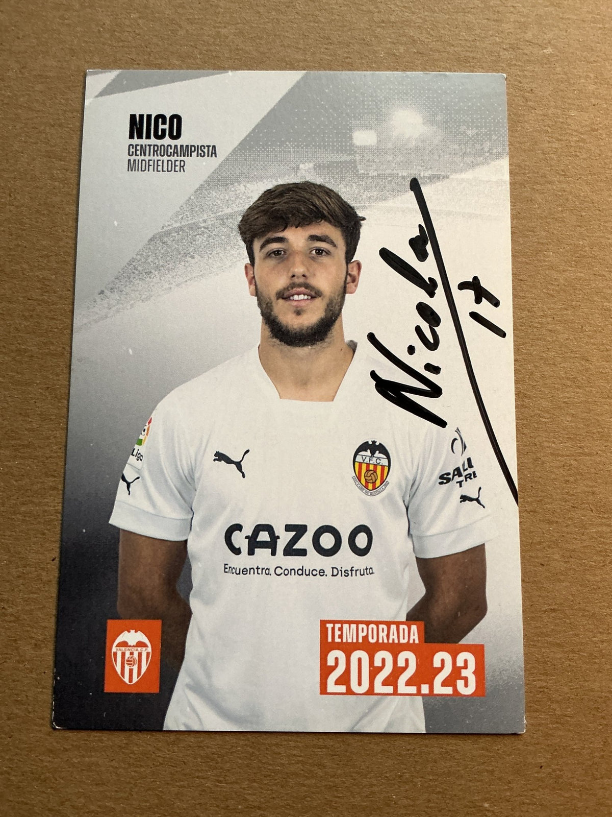 Nico González, Spain 🇪🇸 Valencia CF 2022/23 hand signed - Autographs-World