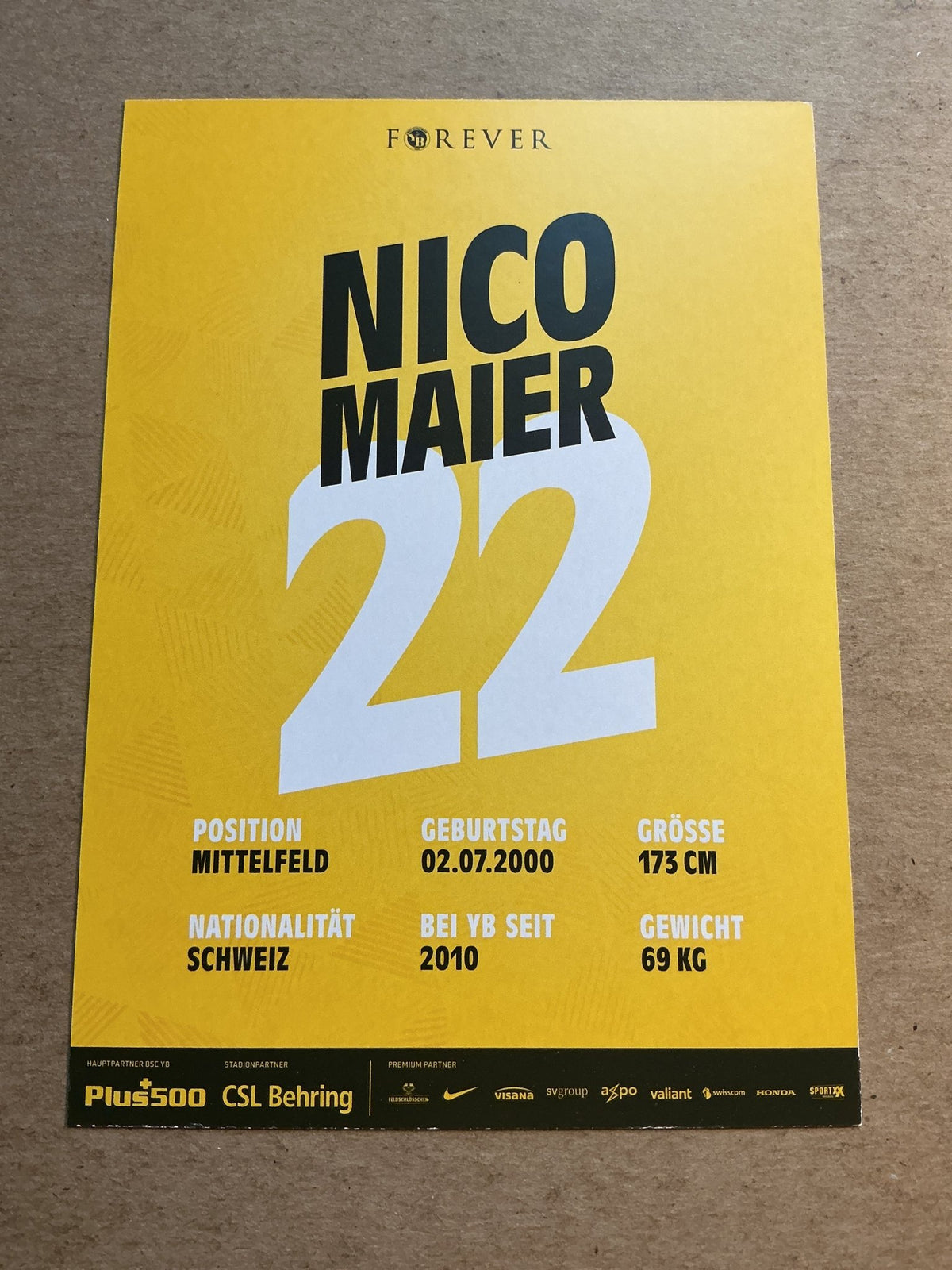 Nico Maier, Switzerland 🇨🇭 BSC Young Boys 2020/21 hand signed - Autographs-World