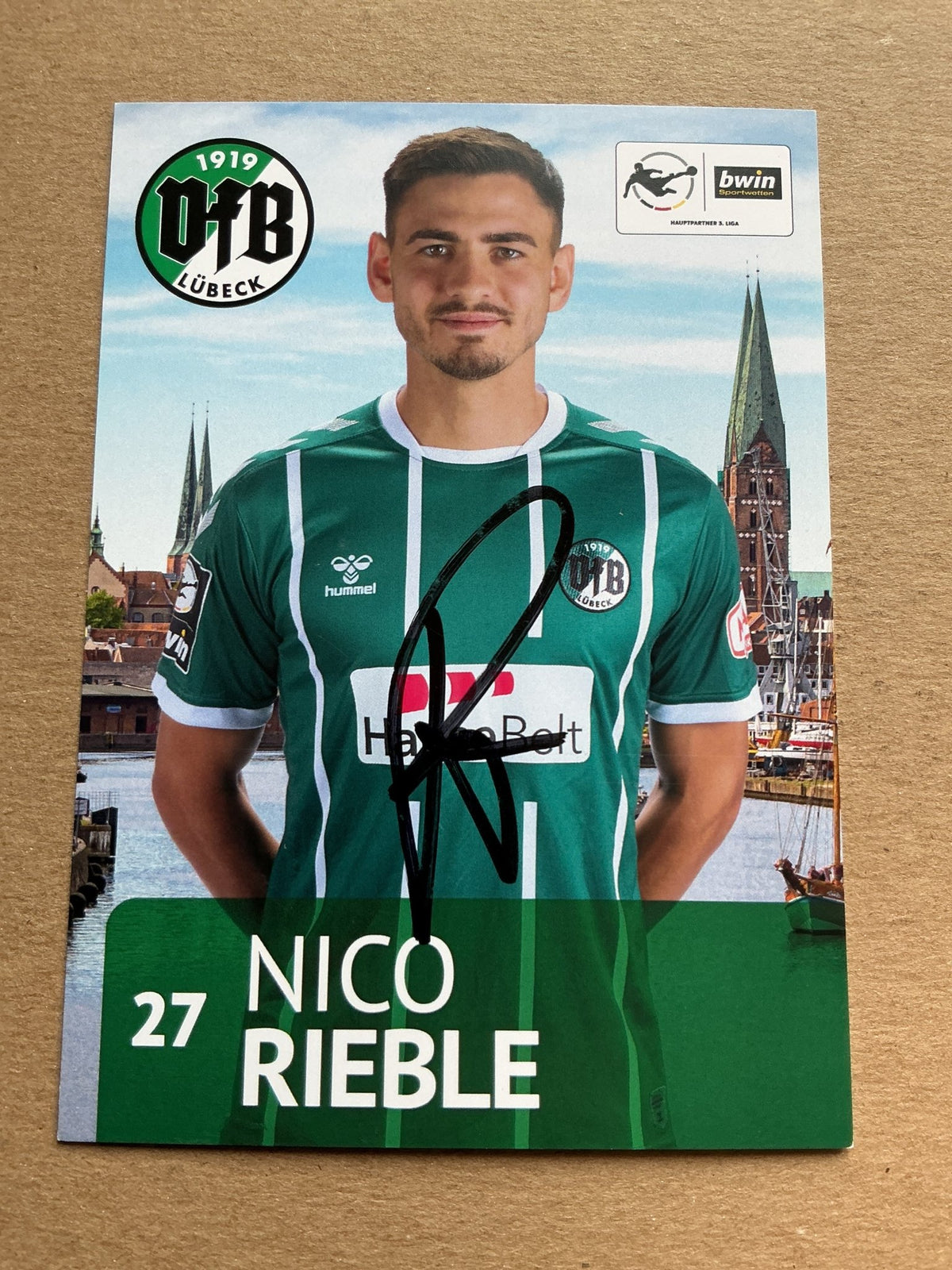 Nico Rieble, Germany 🇩🇪 VfB Lübeck 2020/21 hand signed - Autographs-World