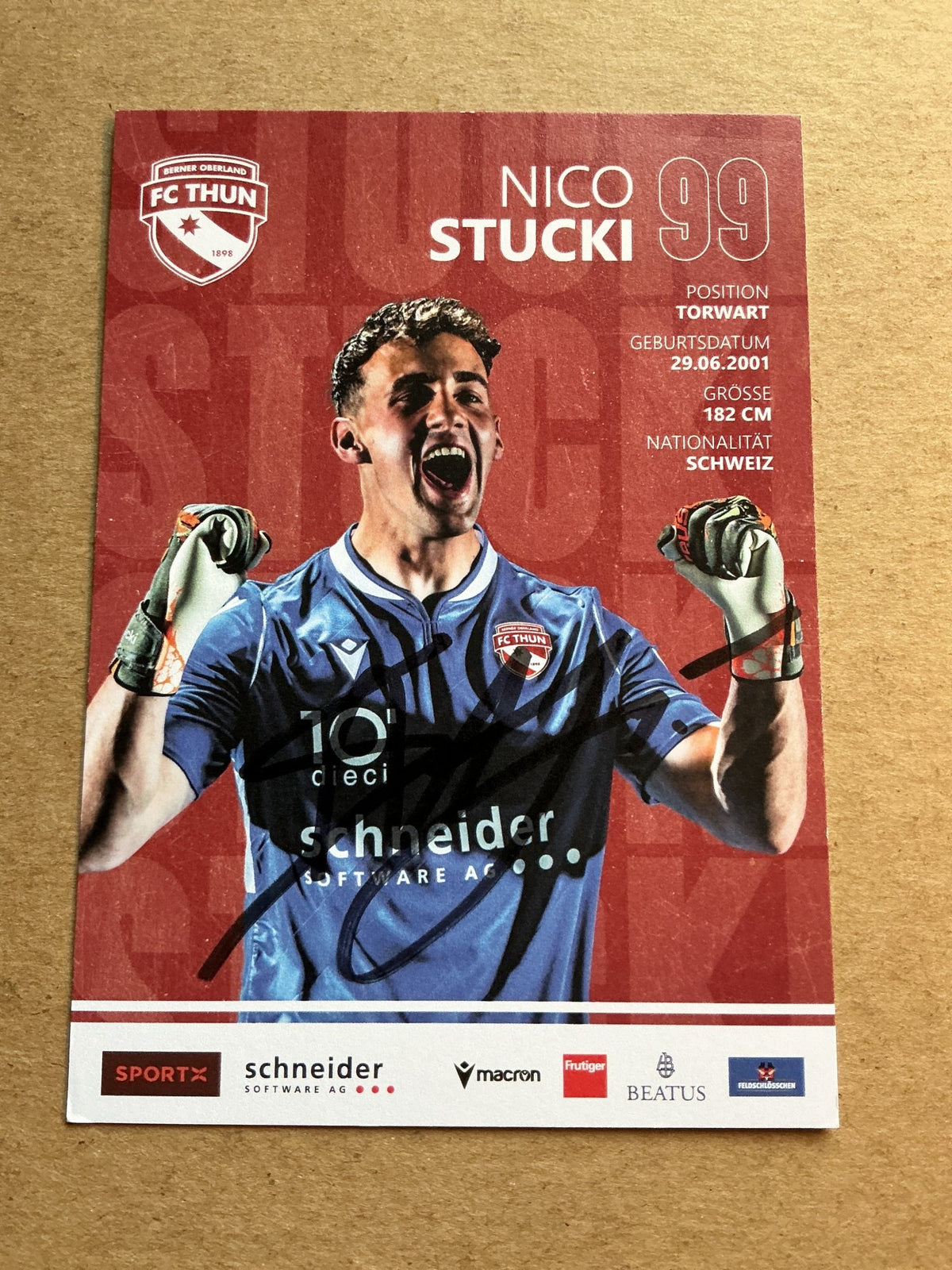 Nico Stucki, Switzerland 🇨🇭 FC Thun 2023/24 hand signed - Autographs-World