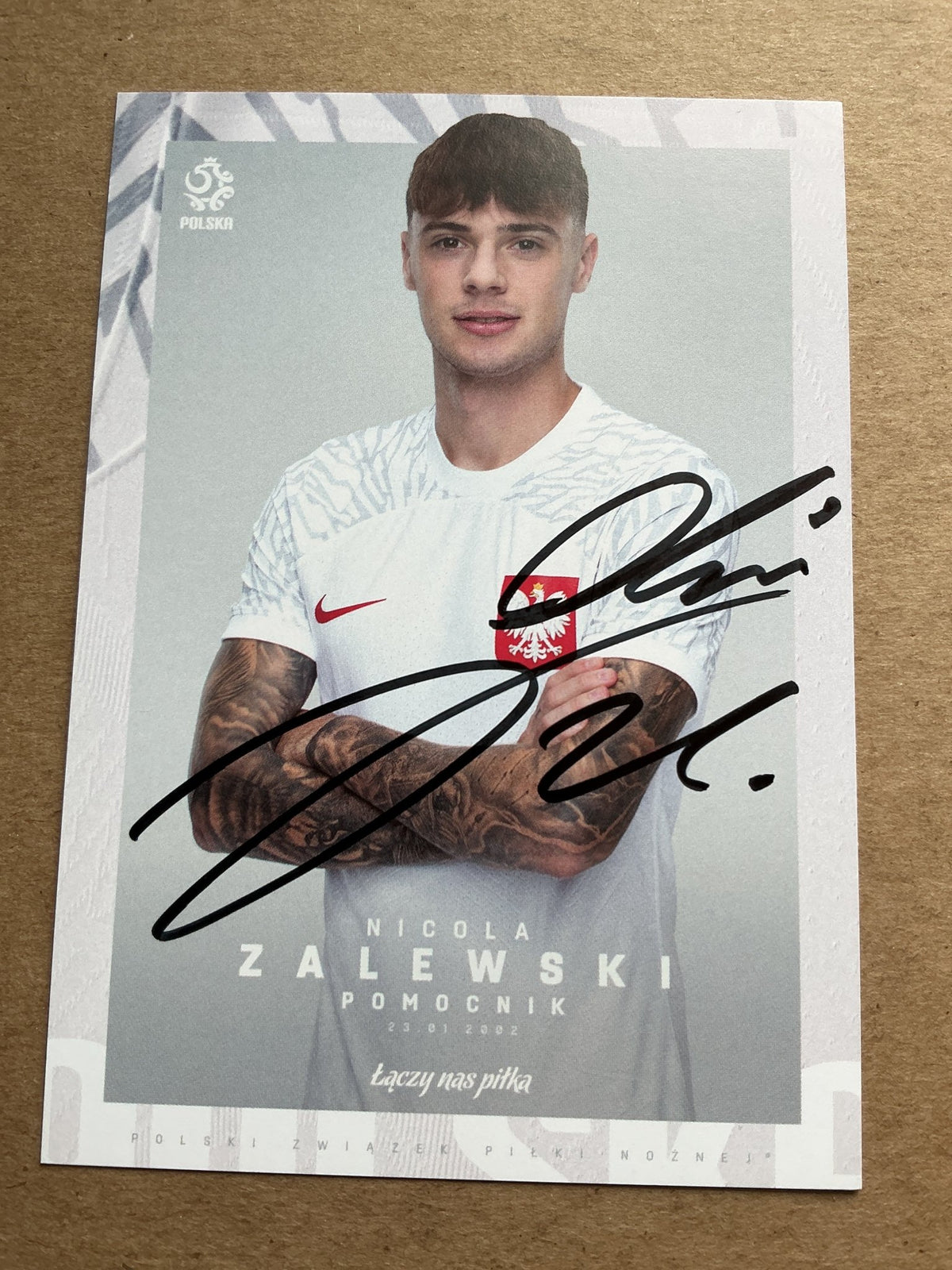 Nicola Zalewski, Poland 🇵🇱 FIFA World Cup 2022 AS Roma hand signed - Autographs-World