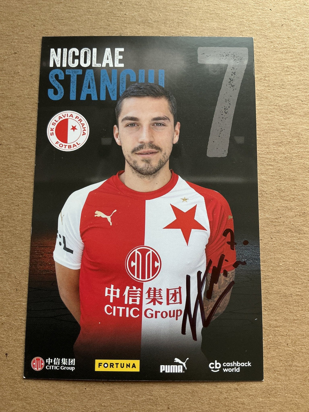 Nicolae Stanciu, Romania 🇷🇴 SK Slavia Prague 2019/20 hand signed - Autographs-World