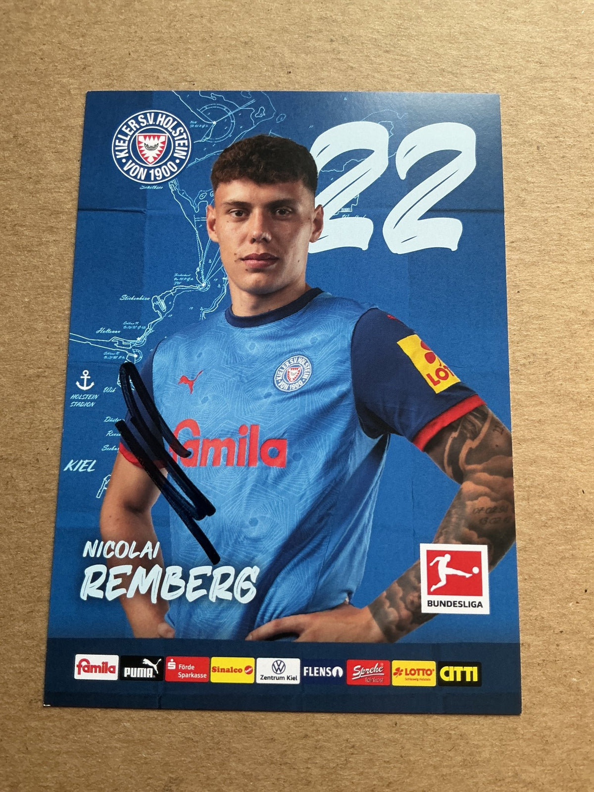 Nicolai Remberg, Germany 🇩🇪 Holstein Kiel 2024/25 hand signed - Autographs-World