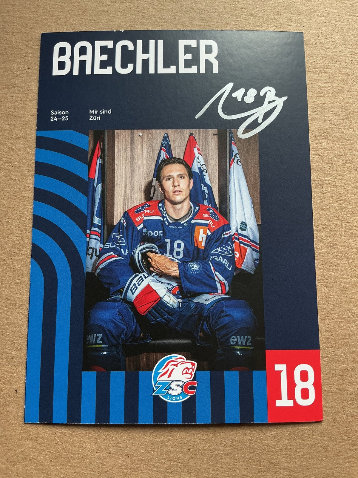 Nicolas Baechler, Switzerland 🇨🇭 ZSC Lions 2024/25 hand signed - Autographs-World
