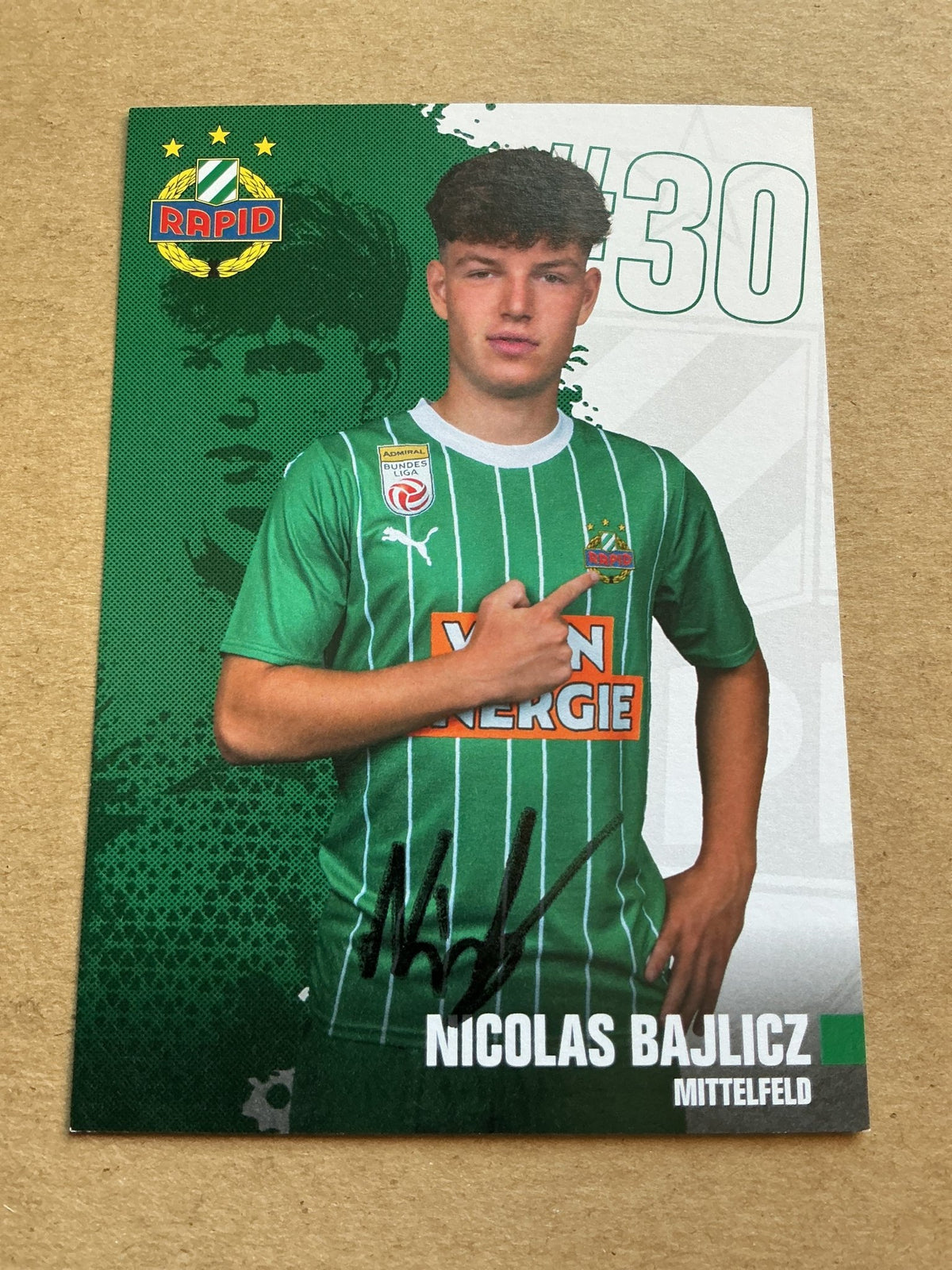 Nicolas Bajlicz, Austria 🇦🇹 SK Rapid Wien 2023/24 hand signed - Autographs-World