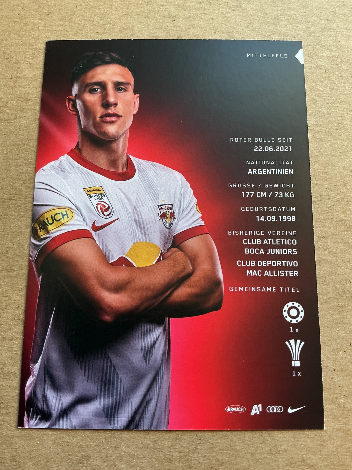 Nicolas Capaldo, Argentina 🇦🇷 FC Red Bull Salzburg 2022/23 hand signed - Autographs-World