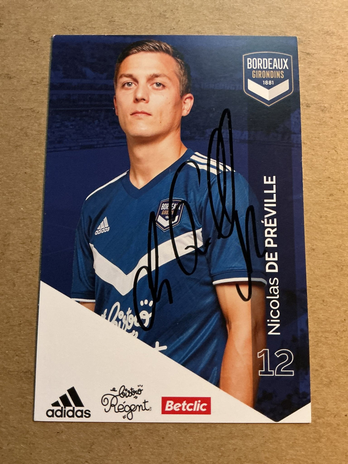 Nicolas de Préville, France 🇫🇷 Girondins Bordeaux 2020/21 hand signed - Autographs-World