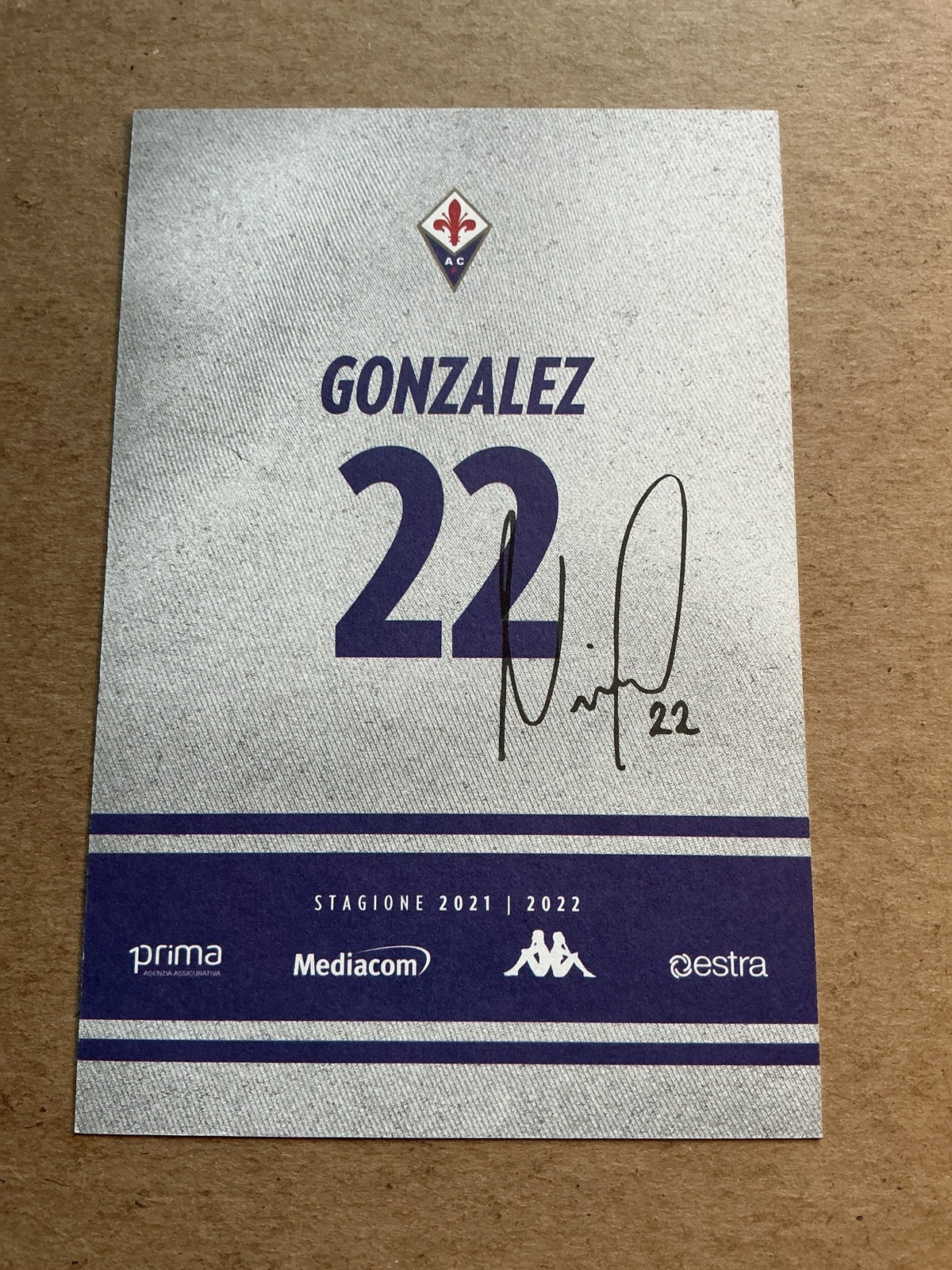Nicolás González, Argentina 🇦🇷 ACF Fiorentina 2021/22 hand signed - Autographs-World