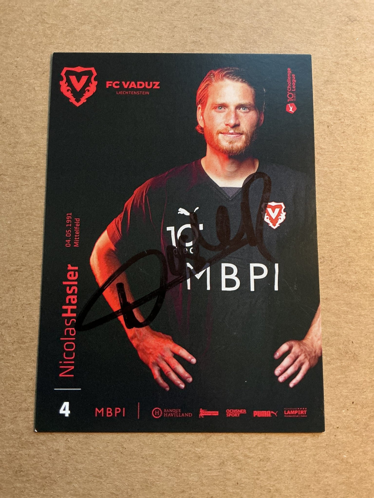Nicolas Hasler, Liechtenstein 🇱🇮 FC Vaduz 2022/23 hand signed - Autographs-World