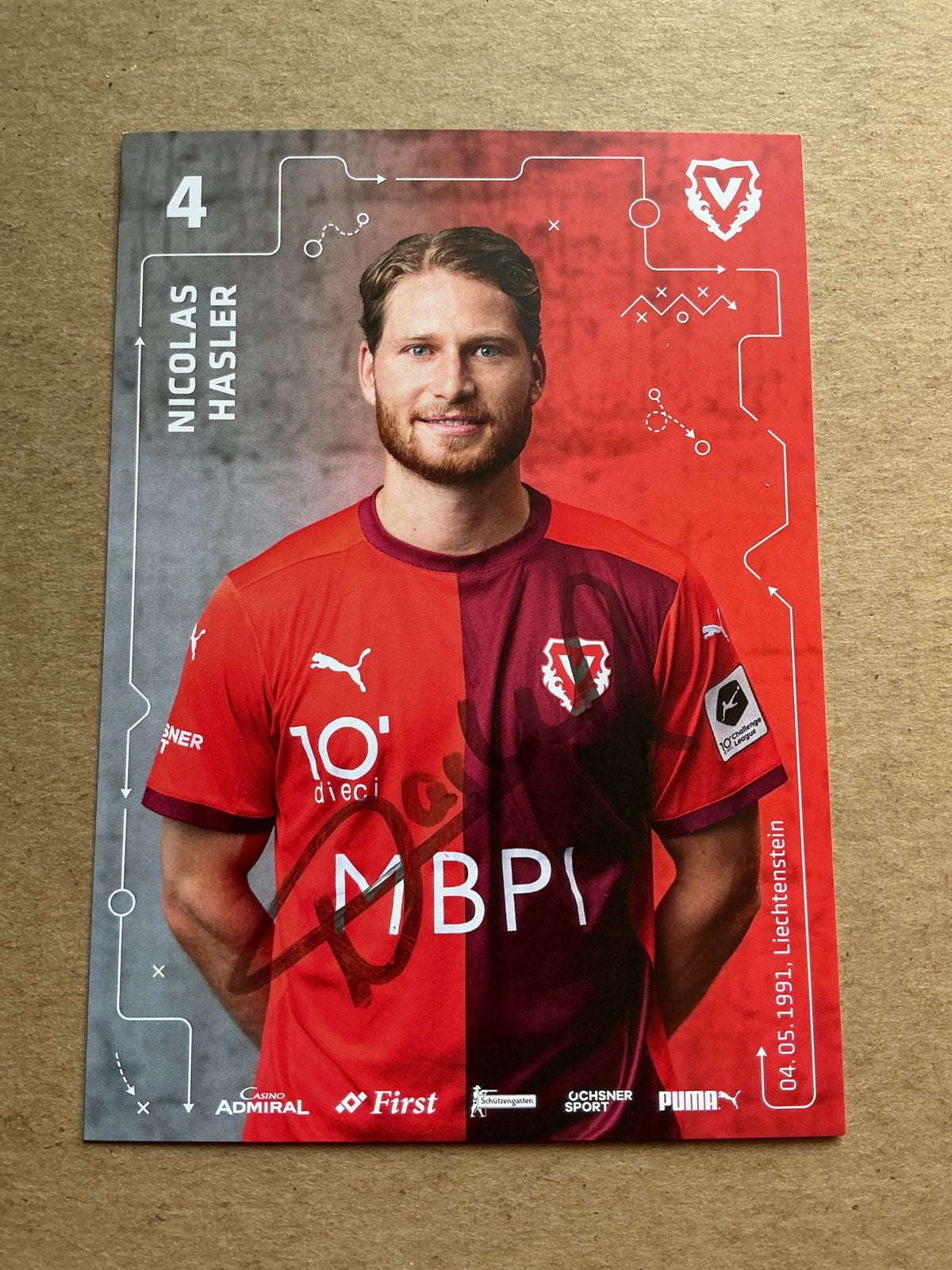 Nicolas Hasler, Liechtenstein 🇱🇮 FC Vaduz 2025/26 hand signed - Autographs-World