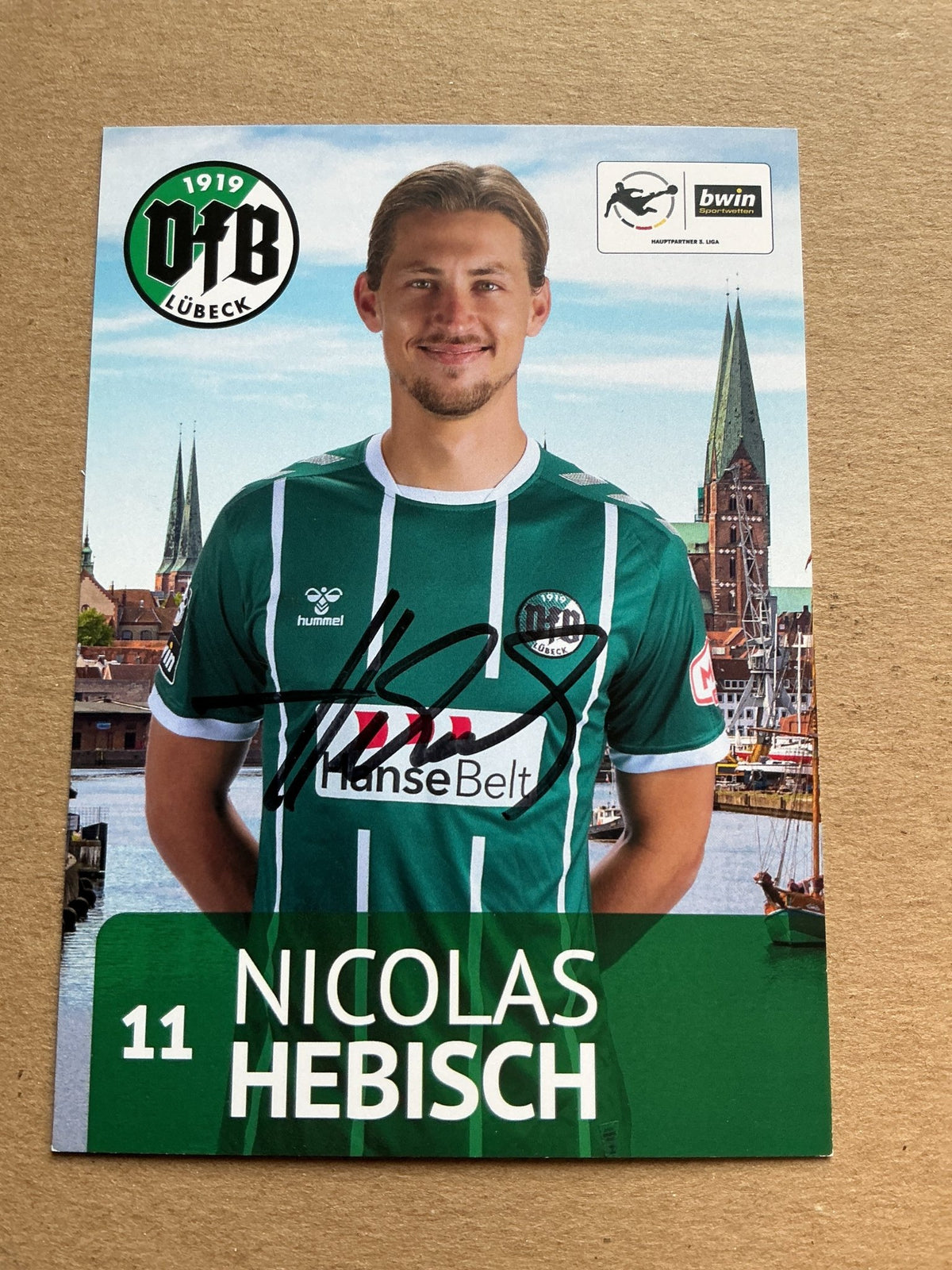Nicolas Hebisch, Germany 🇩🇪 VfB Lübeck 2020/21 hand signed - Autographs-World