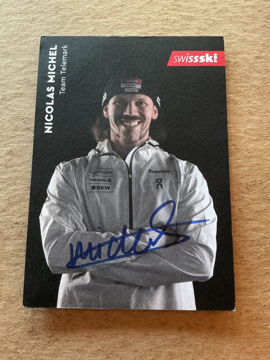 Nicolas Michel, Switzerland 🇨🇭 Telemark 2023/24 hand signed - Autographs-World
