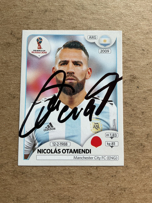 Nicolas Otamendi, Argentina 🇦🇷 FIFA World Cup 2018 Panini hand signed - Autographs-World