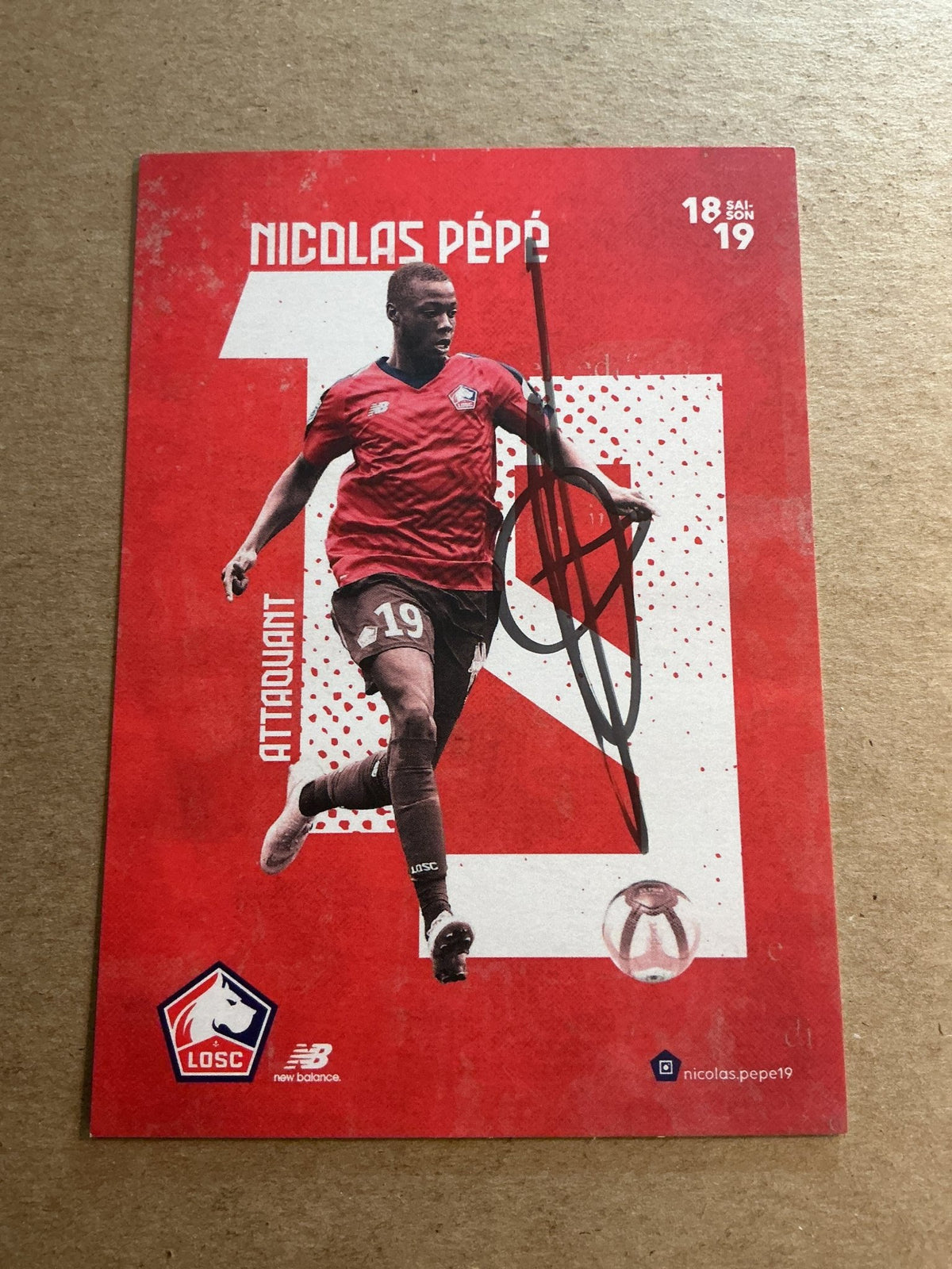 Nicolas Pepe, Ivory Coast 🇨🇮 Lille OSC 2018/19 hand signed - Autographs-World