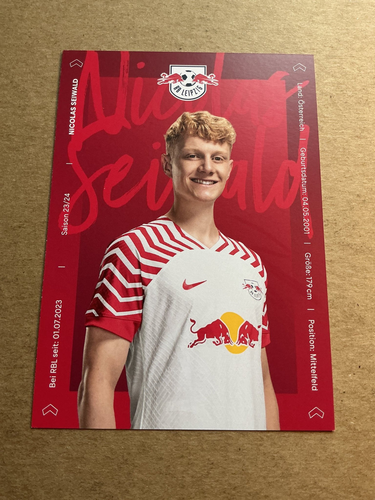 Nicolas Seiwald, Austria 🇦🇹 RB Leipzig 2023/24 hand signed - Autographs-World