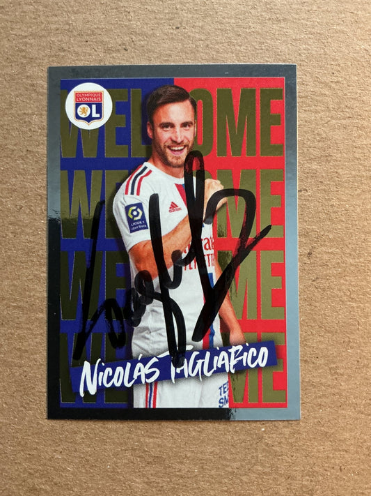 Nicolás Tagliafico, Argentina 🇦🇷 Olympique Lyon 2023 Panini hand signed - Autographs-World