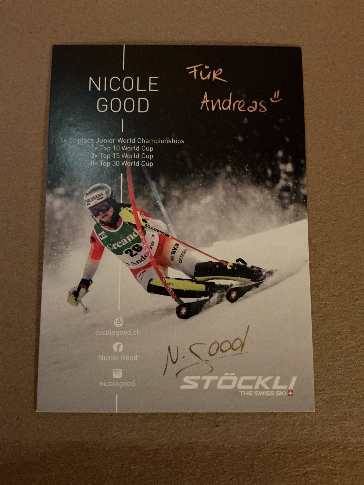 Nicole Good, Switzerland 🇨🇭Alpin 2023/24 hand signed - Autographs-World