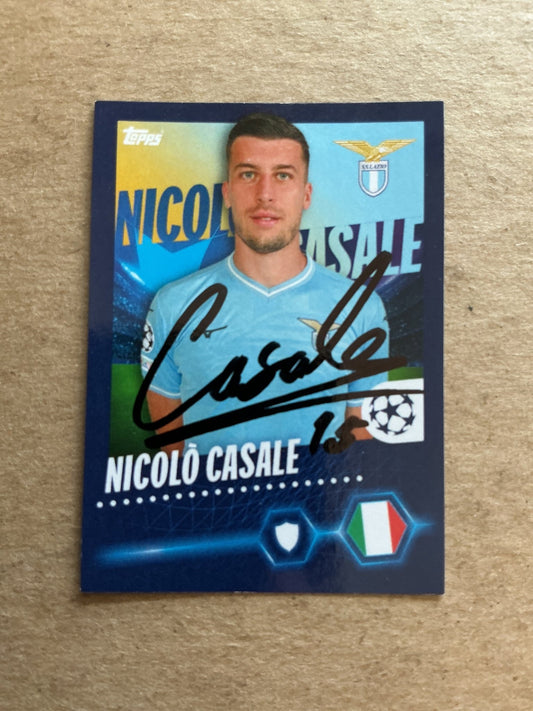 Nicolo Casale, Italy 🇮🇹 SS Lazio Rom 2023/24 Topps hand signed - Autographs-World