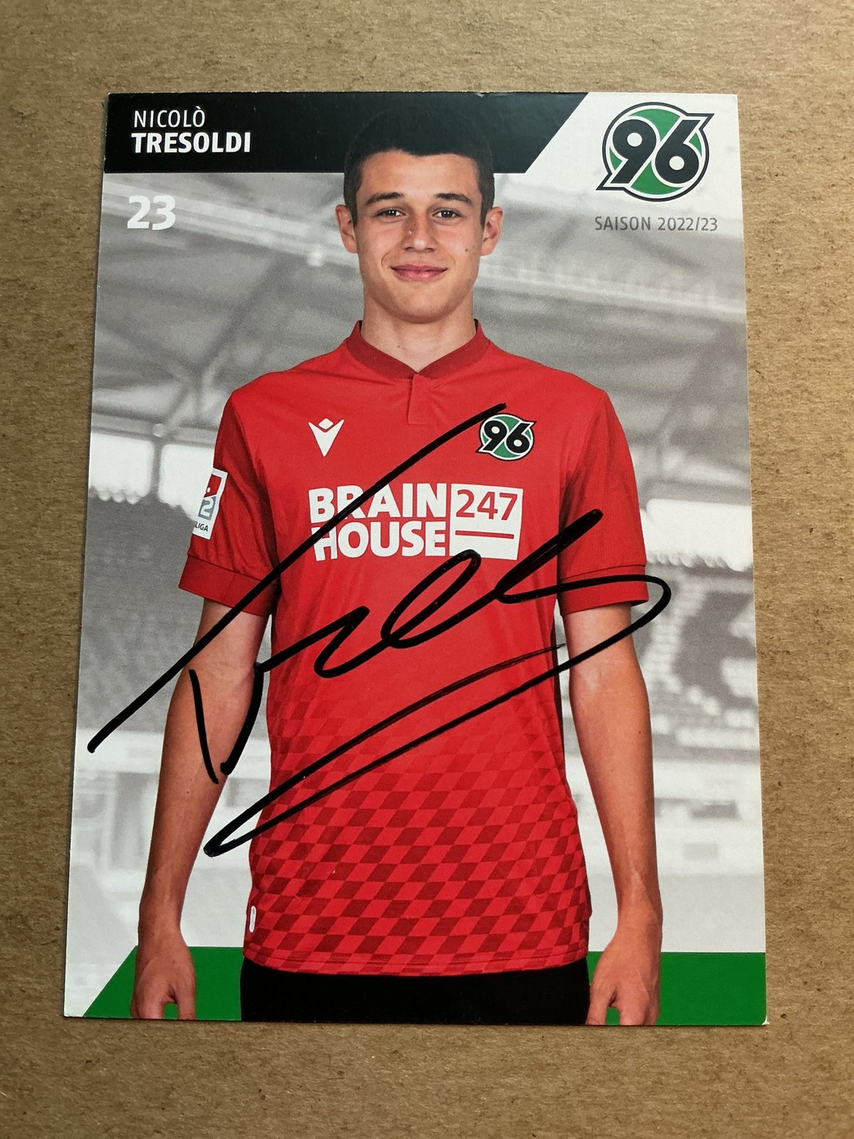 Nicolò Tresoldi, Germany 🇩🇪 Hannover 96 2022/23 hand signed - Autographs-World