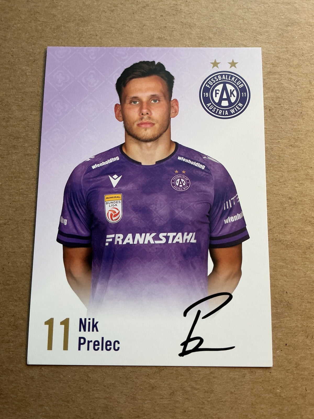 Nik Prelec, Slovenia 🇸🇮 Austria Wien 2024/25 hand signed - Autographs-World