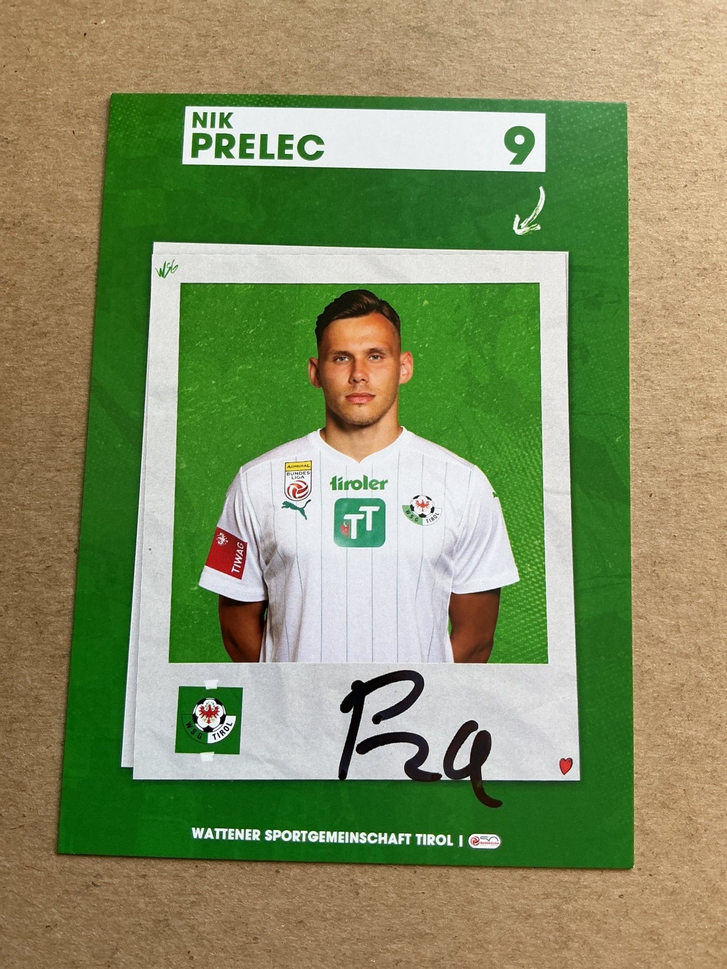 Nik Prelec, Slovenia 🇸🇮 WSG Tirol 2023/24 hand signed - Autographs-World