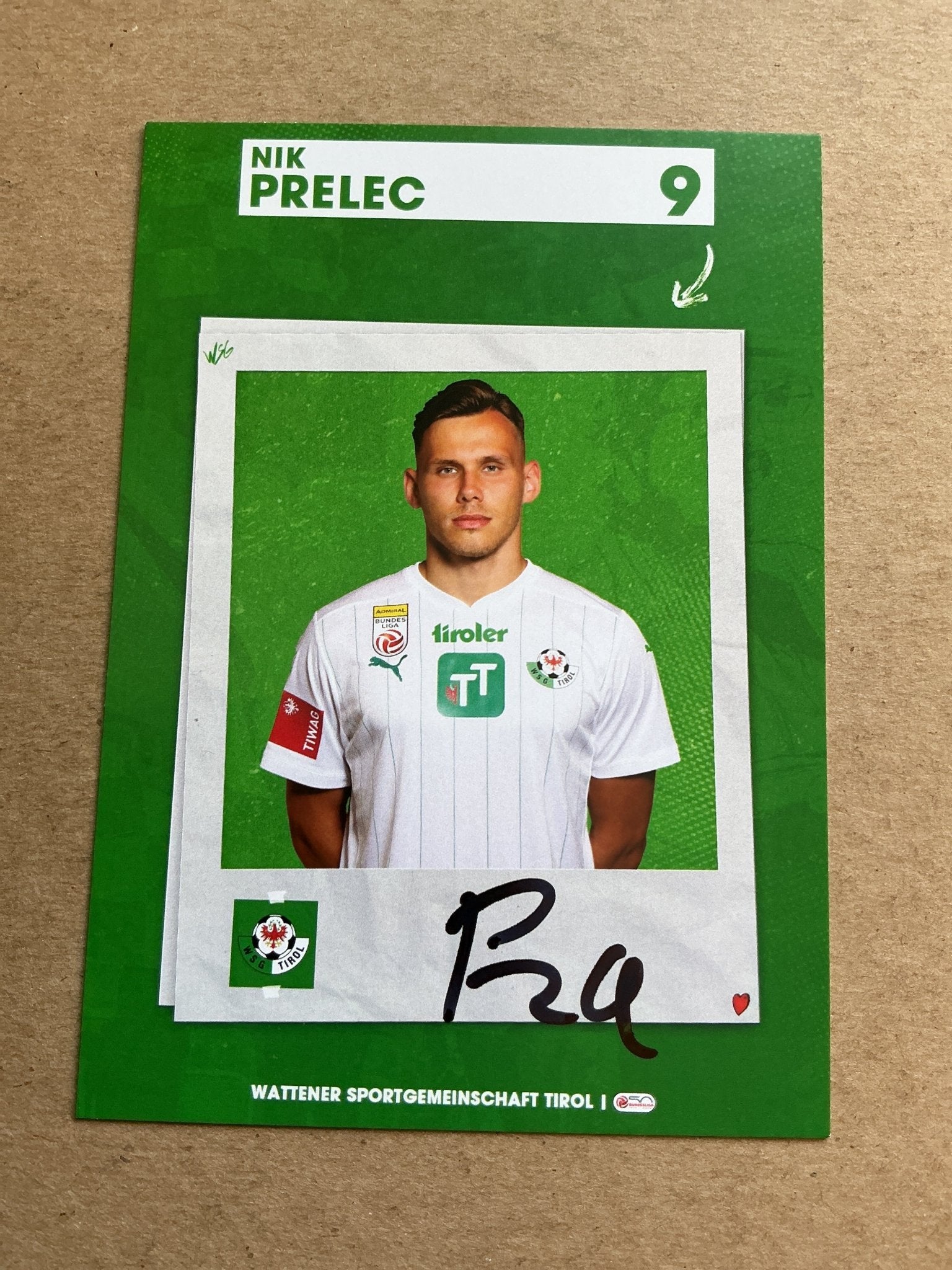 Nik Prelec, Slovenia 🇸🇮 WSG Tirol 2023/24 hand signed - Autographs-World