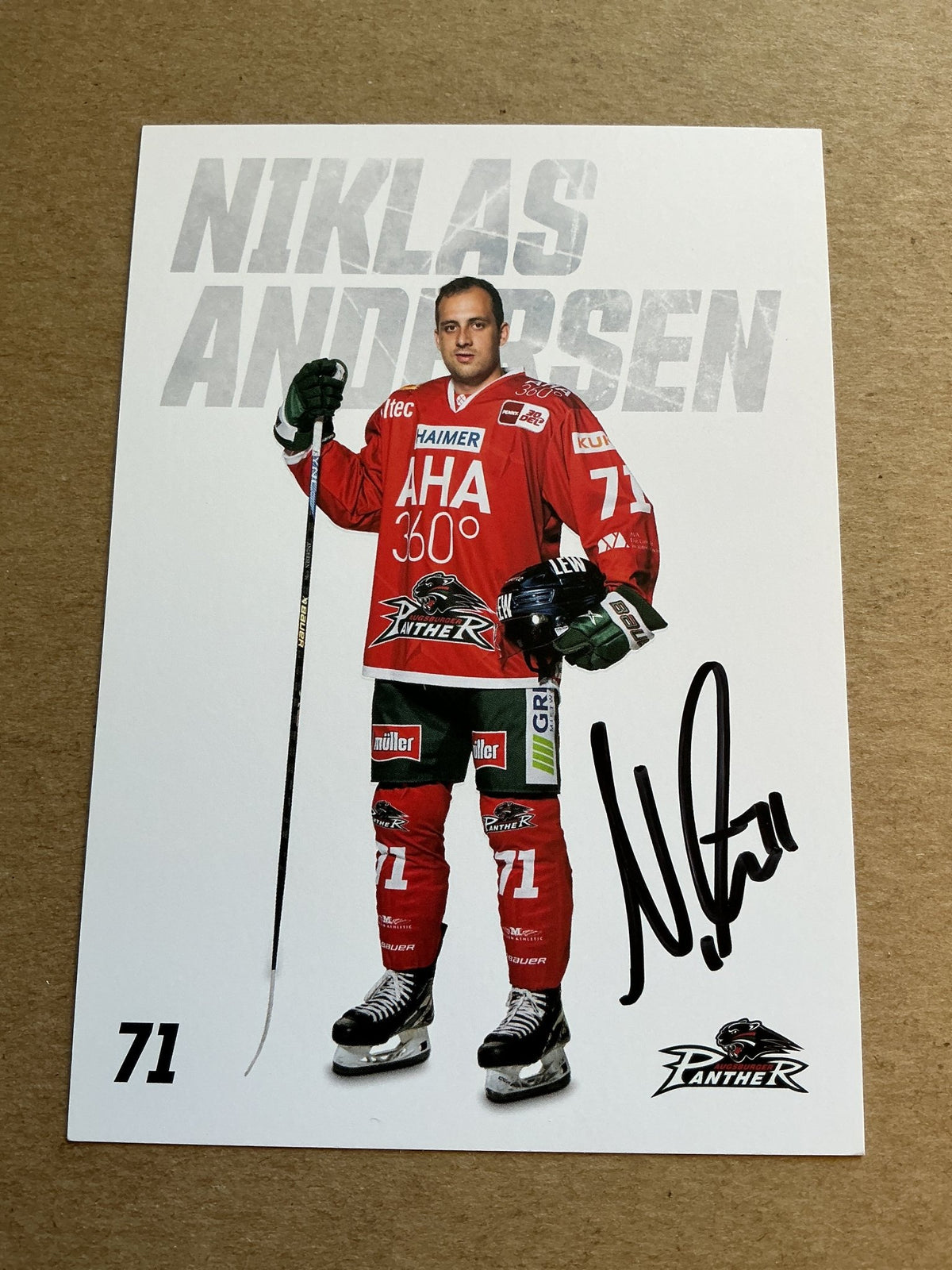Niklas Andersen, Denmark 🇩🇰 Augsburg Panther 2023/24 hand signed - Autographs-World