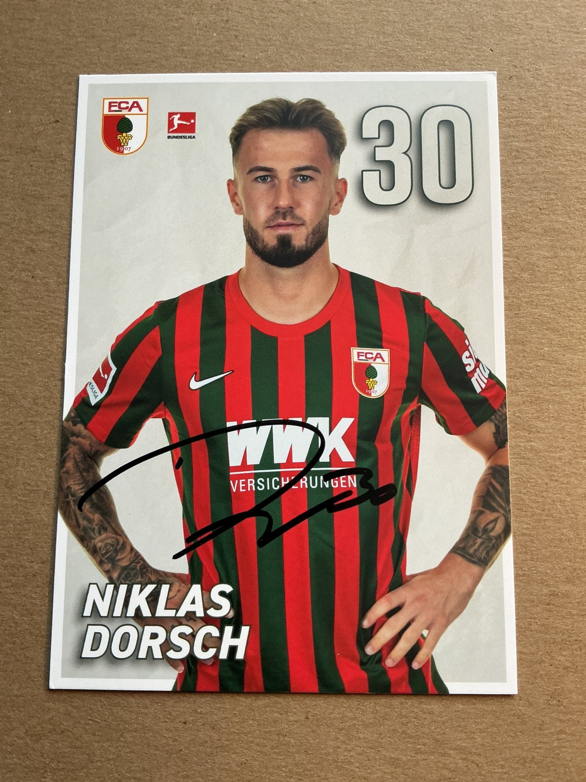 Niklas Dorsch, Germany 🇩🇪 FC Augsburg 2021/22 hand signed - Autographs-World