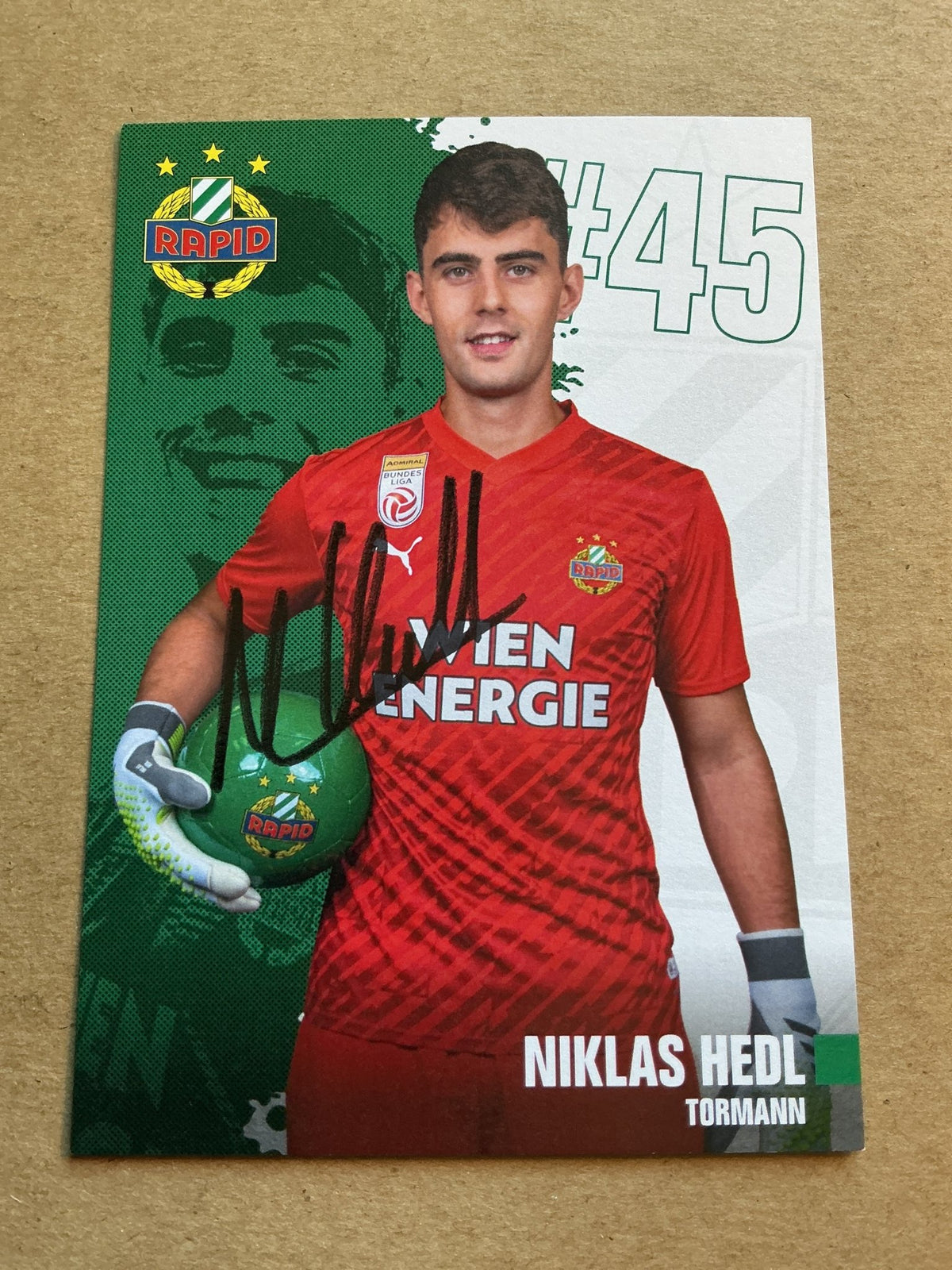 Niklas Hedl, Austria 🇦🇹 SK Rapid Wien 2023/24 hand signed - Autographs-World