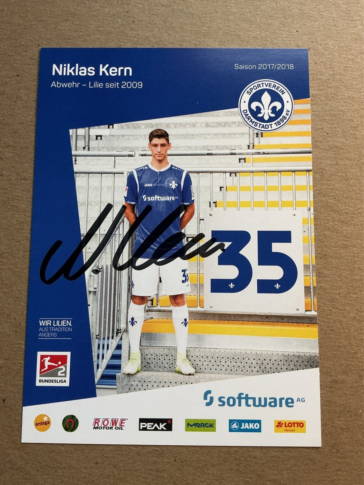 Niklas Kern, Germany 🇩🇪 SV Darmstadt 98 2017/18 hand signed - Autographs-World