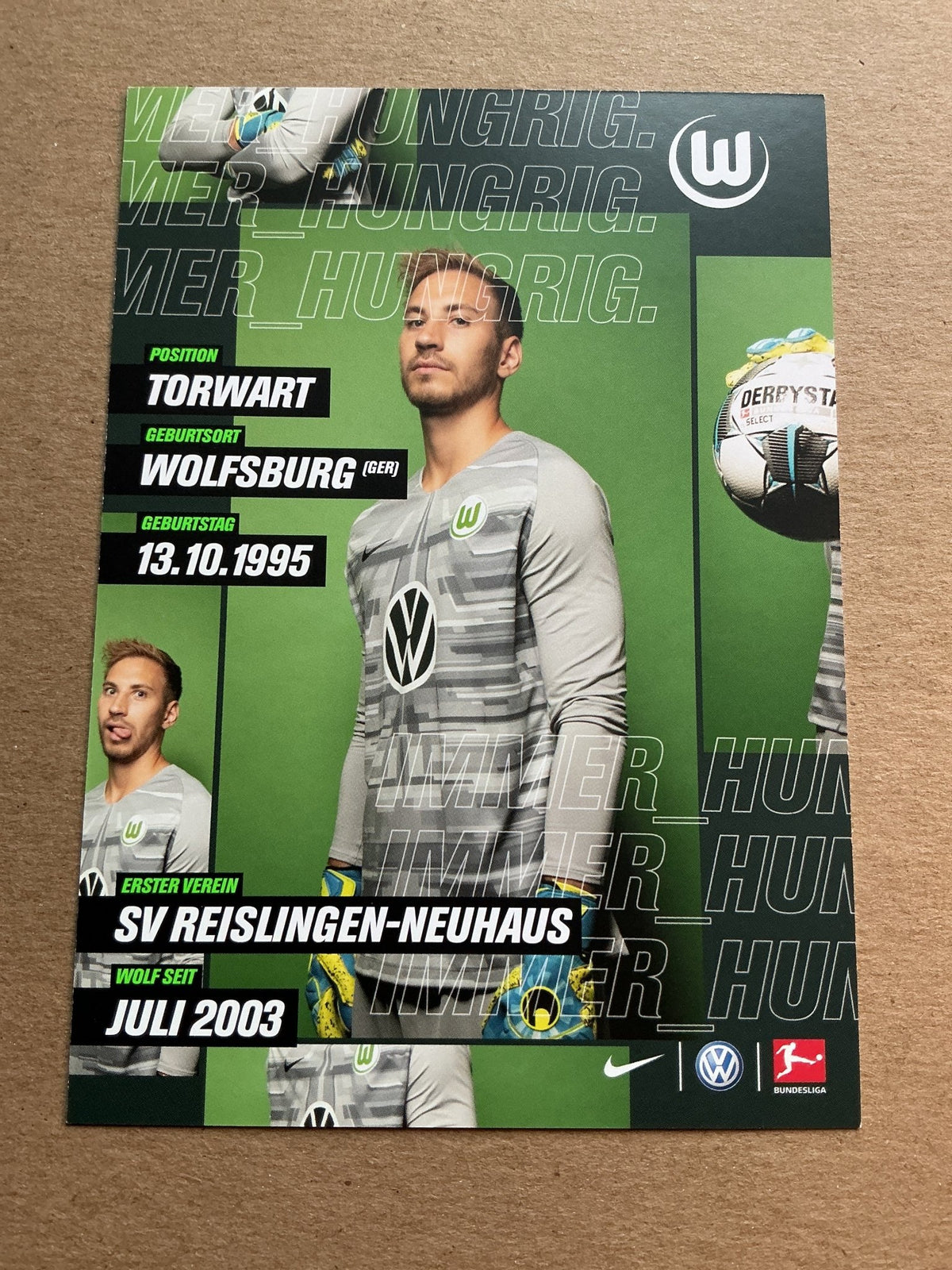 Niklas Klinger, Germany 🇩🇪 VfL Wolfsburg 2019/20 hand signed - Autographs-World